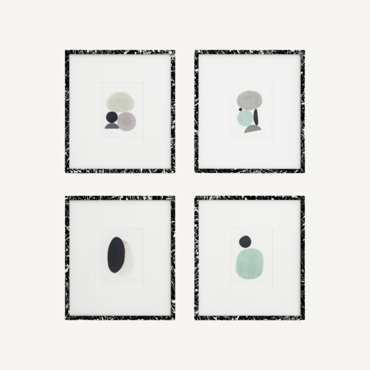 Illustrations en bois noir et blanc (lot de 4) | Eichholtz Ravagni | REMO-HOME, mobilier et décoration d'intérieur