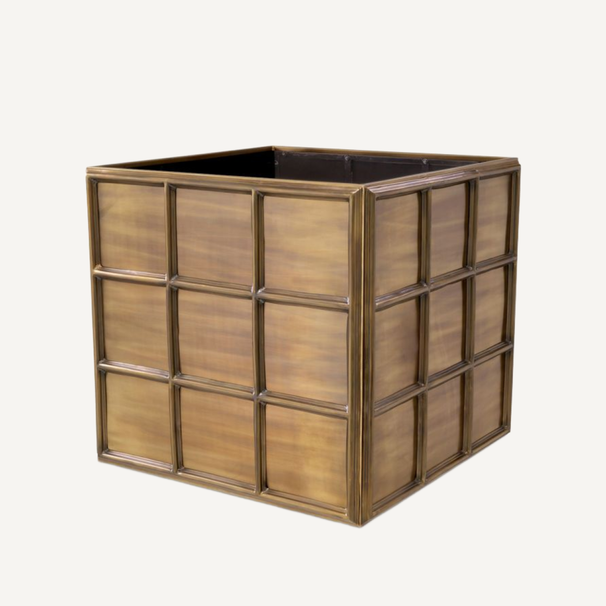 Jardinière carrée en laiton vieilli | Eichholtz Grid L | REMO-HOME, mobilier et décoration d'intérieur