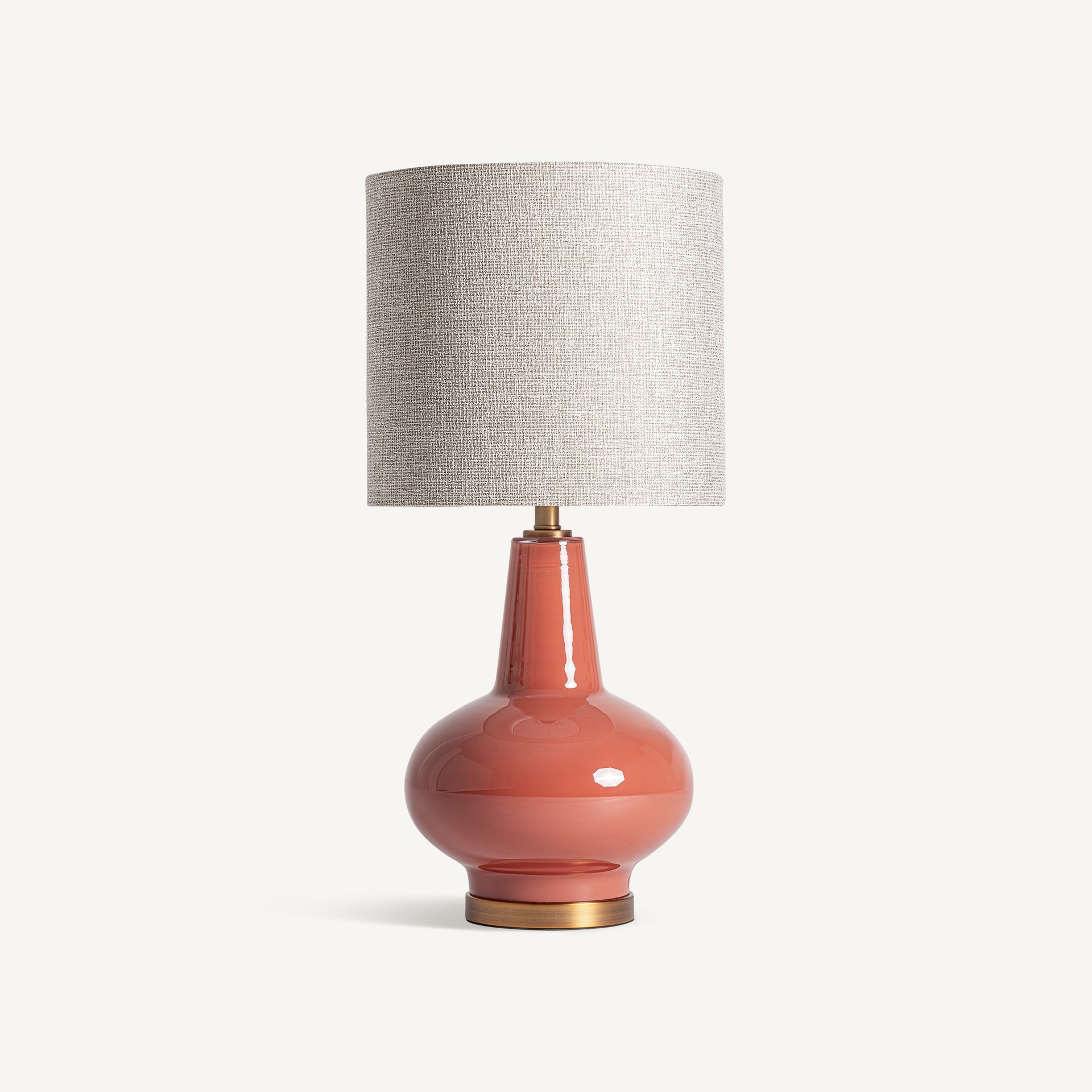 Lampe de salon verre terracotta lin beige | VICAL Leska | REMO-HOME, mobilier design et décoration d'intérieur