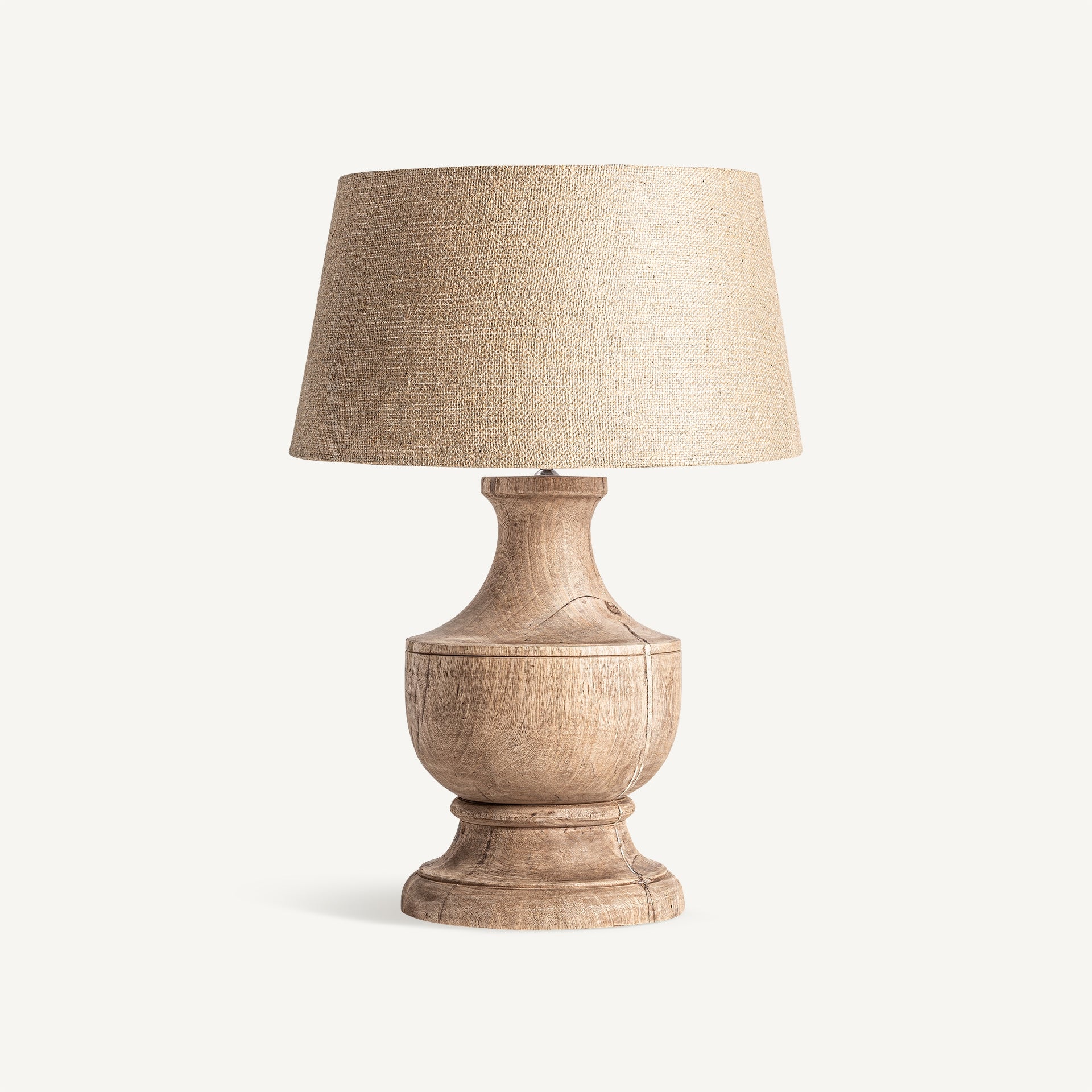 Lampe de table géométrique bois de manguier et jute | VICAL | REMO-HOME, mobilier design et décoration d'intérieur