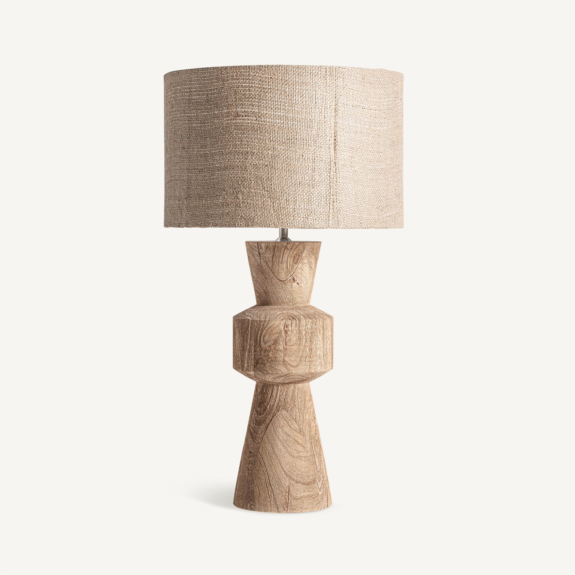 Lampe à poser bois de manguier et jute brun | VICAL Finja | REMO-HOME, mobilier design et décoration d'intérieur