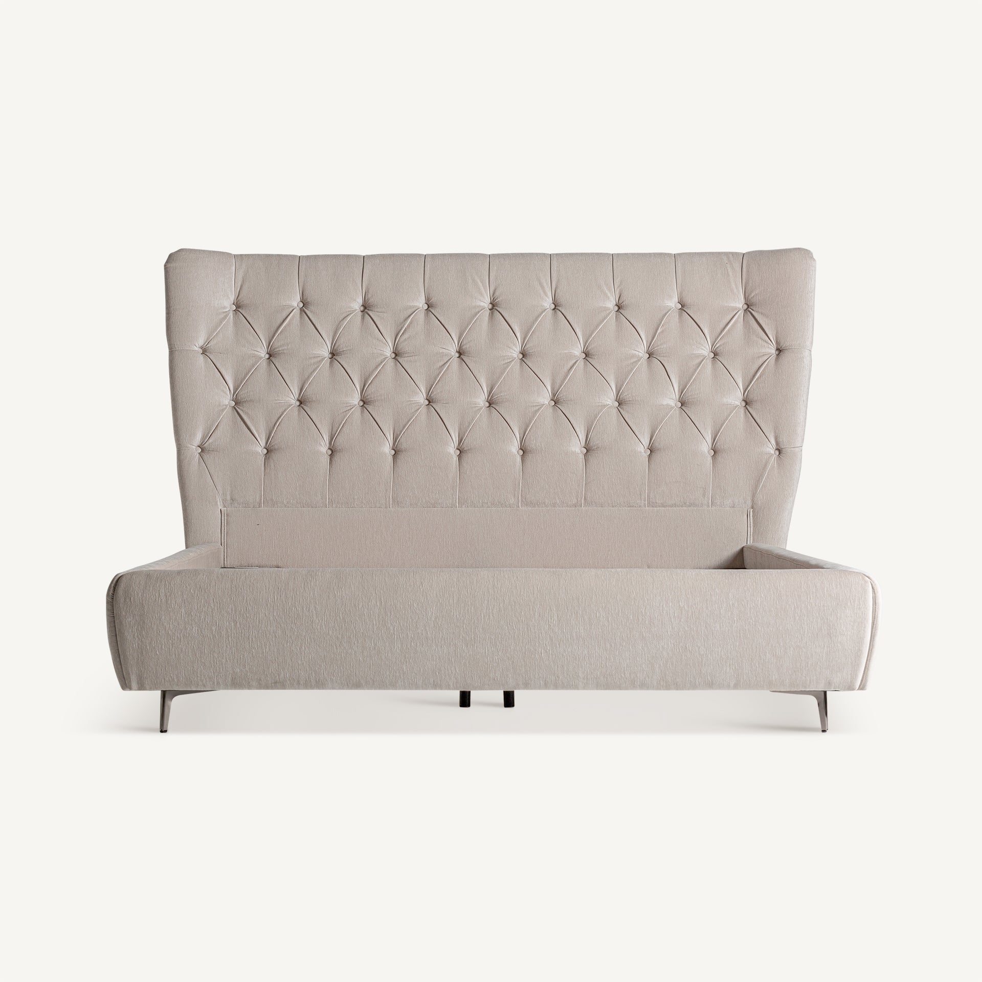 Lit rembourré style provençal gris tête de lit haute | VICAL Bend | REMO-HOME, mobilier design et décoration d'intérieur