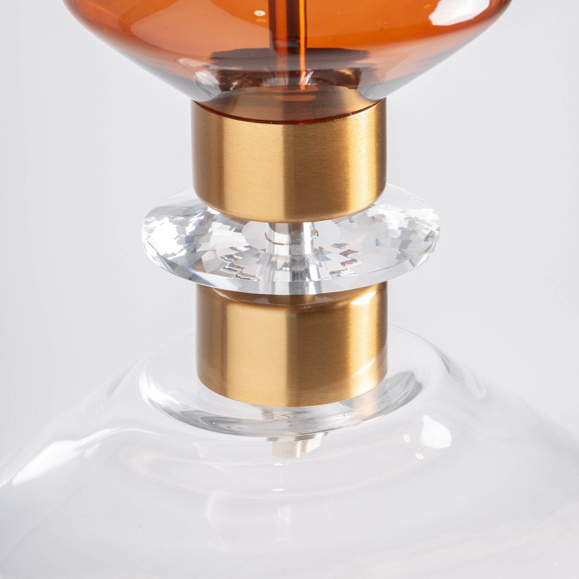 Lustre crystal fumé tons neutres acier cuivre 76cm | VICAL Anna | REMO-HOME, mobilier design et décoration d'intérieur