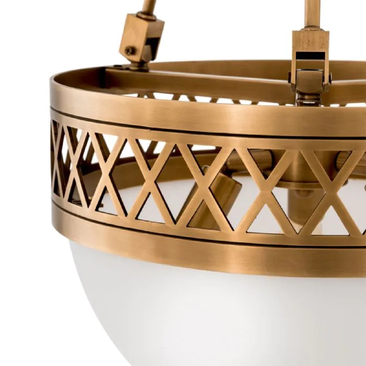 Lustre doré en verre blanc | Eichholtz Bistroquette | REMO-HOME, mobilier et décoration d'intérieur