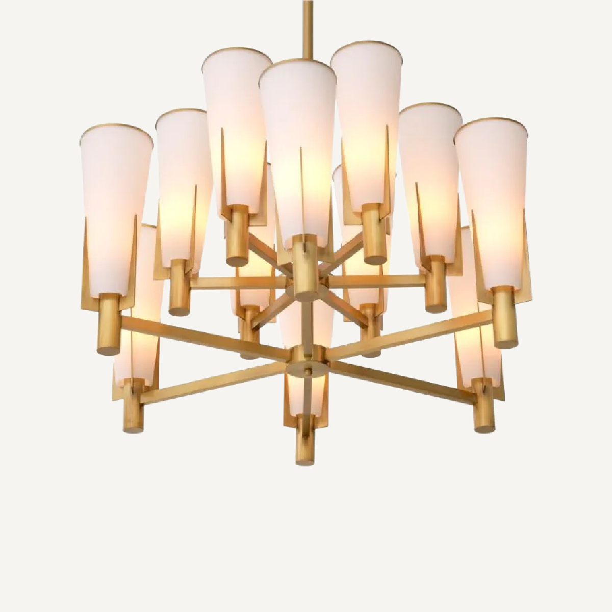 Lustre doré en verre blanc | Eichholtz Dino Double | REMO-HOME, mobilier et décoration d'intérieur
