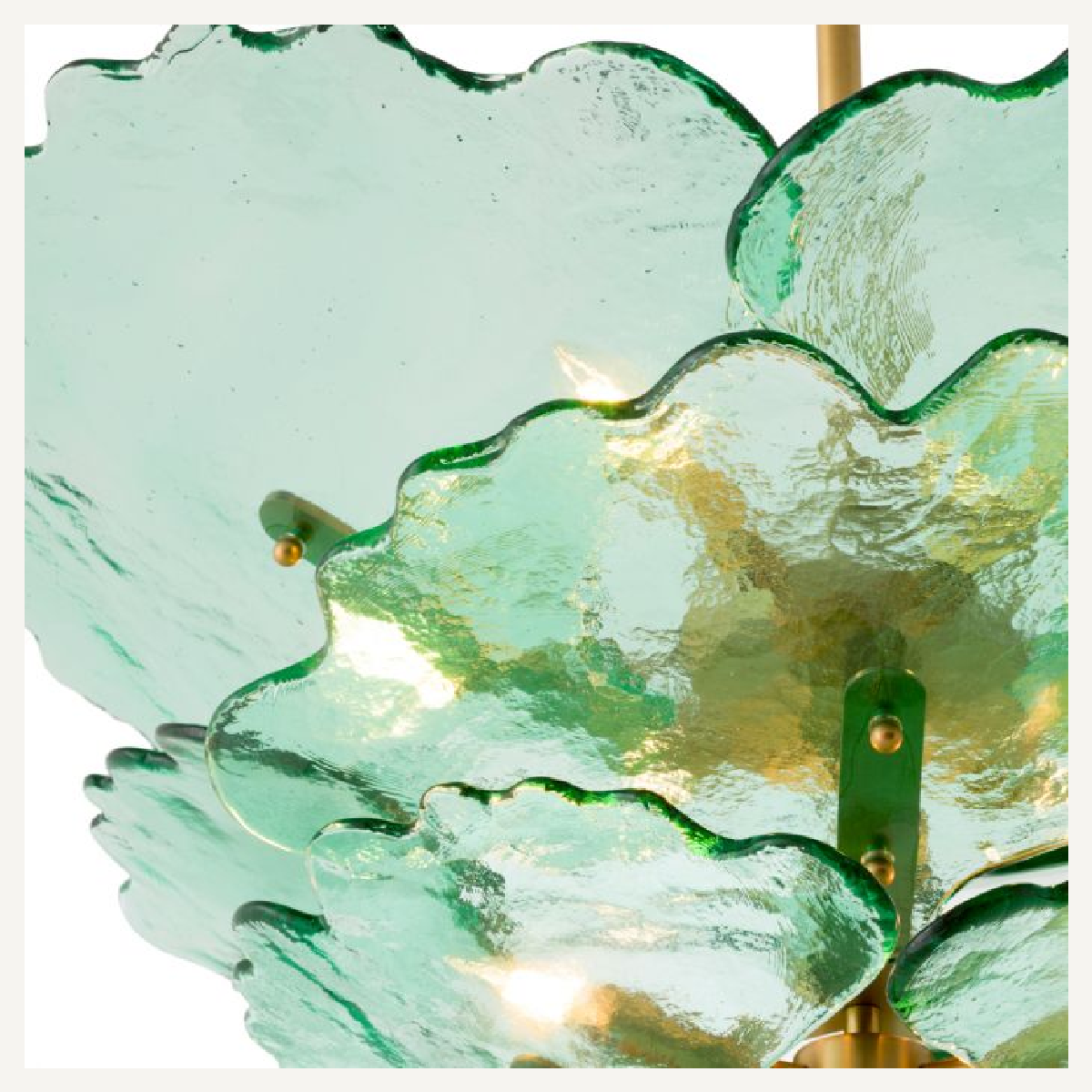 Lustre doré en verre transparent vert | Eichholtz Florina | REMO-HOME, mobilier et décoration d'intérieur