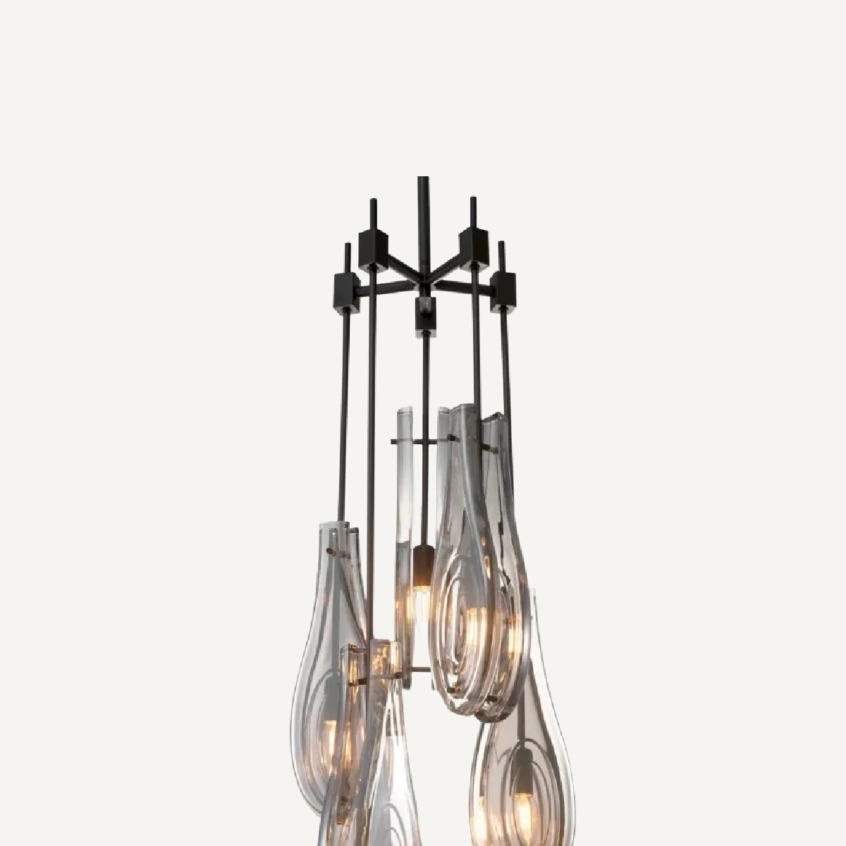 Lustre en bronze et en verre fumé | Eichholtz Bellano S | REMO-HOME, mobilier et décoration d'intérieur