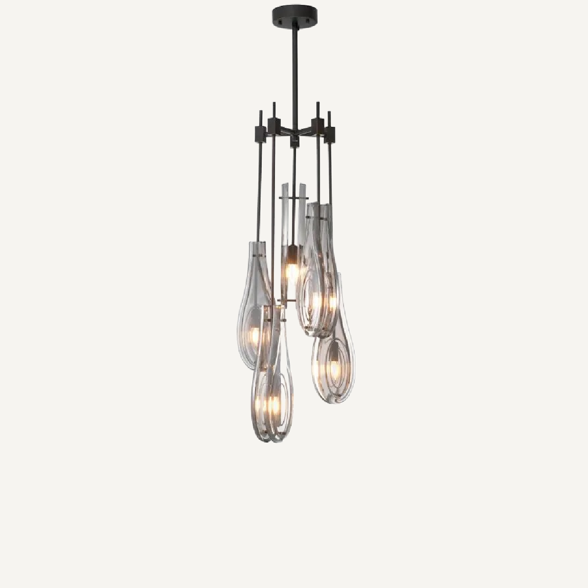 Lustre en bronze et en verre fumé | Eichholtz Bellano S | REMO-HOME, mobilier et décoration d'intérieur