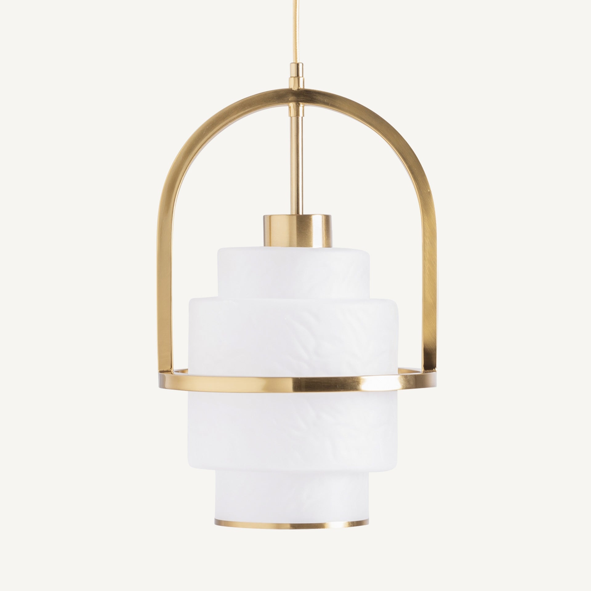 Lustre géométrique cristal texturé blanc or | VICAL Laule | REMO-HOME, mobilier design et décoration d'intérieur