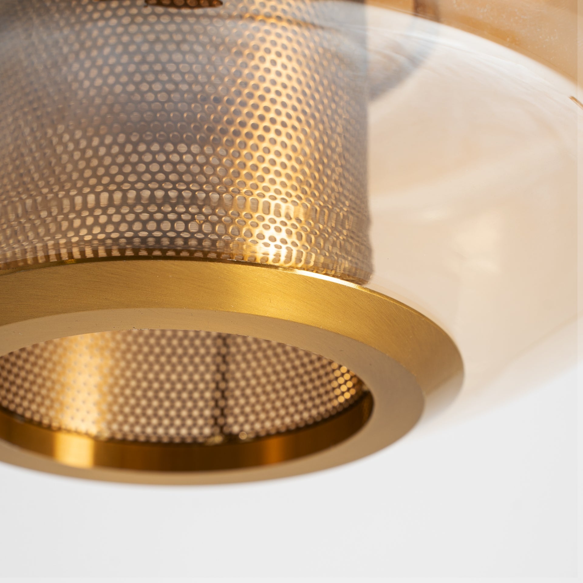 Lustre géométrique verre ambré et or | VICAL Alexa | REMO-HOME, mobilier design et décoration d'intérieur
