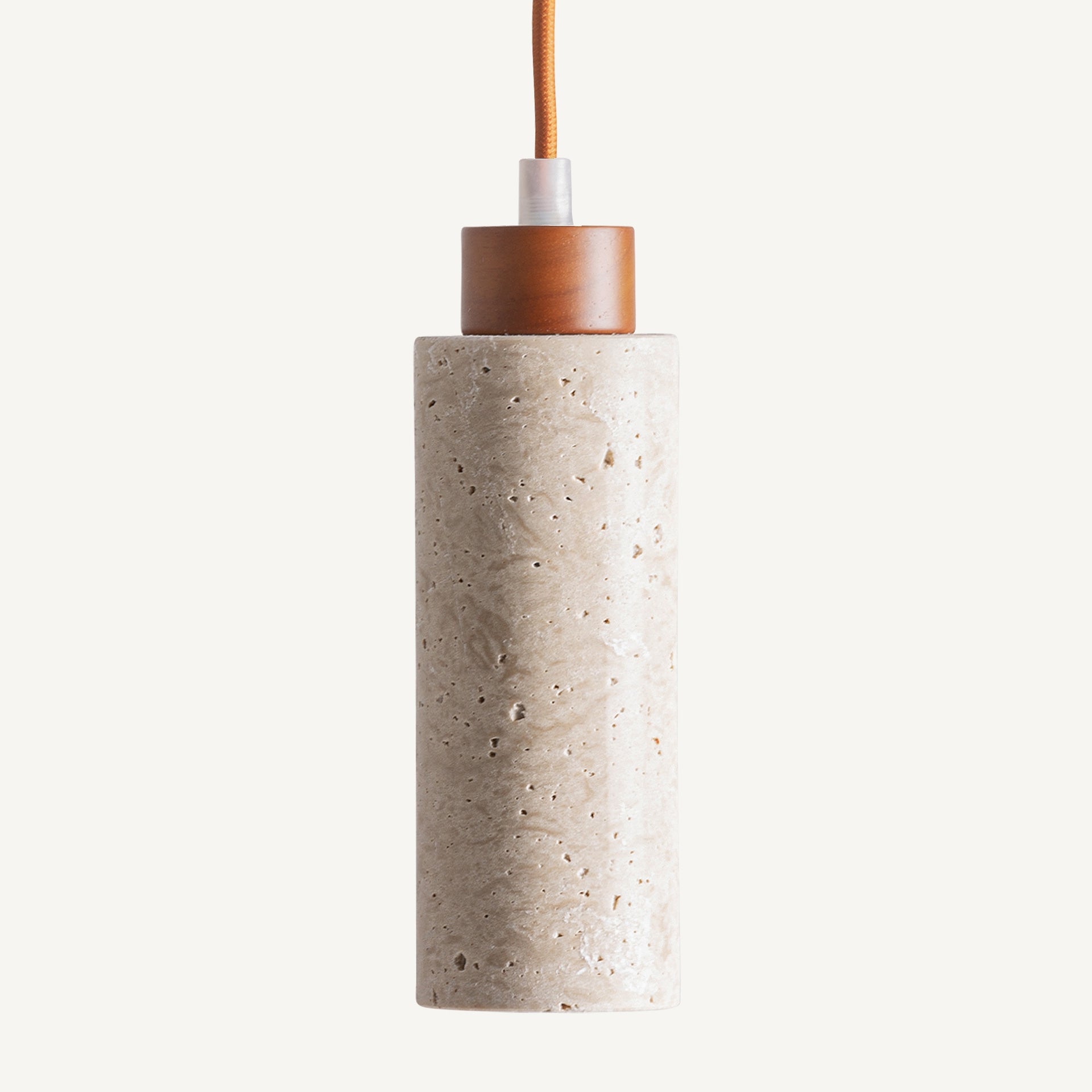 Lustre minimaliste travertin beige bois brun | VICAL Kaple | REMO-HOME, mobilier design et décoration d'intérieur