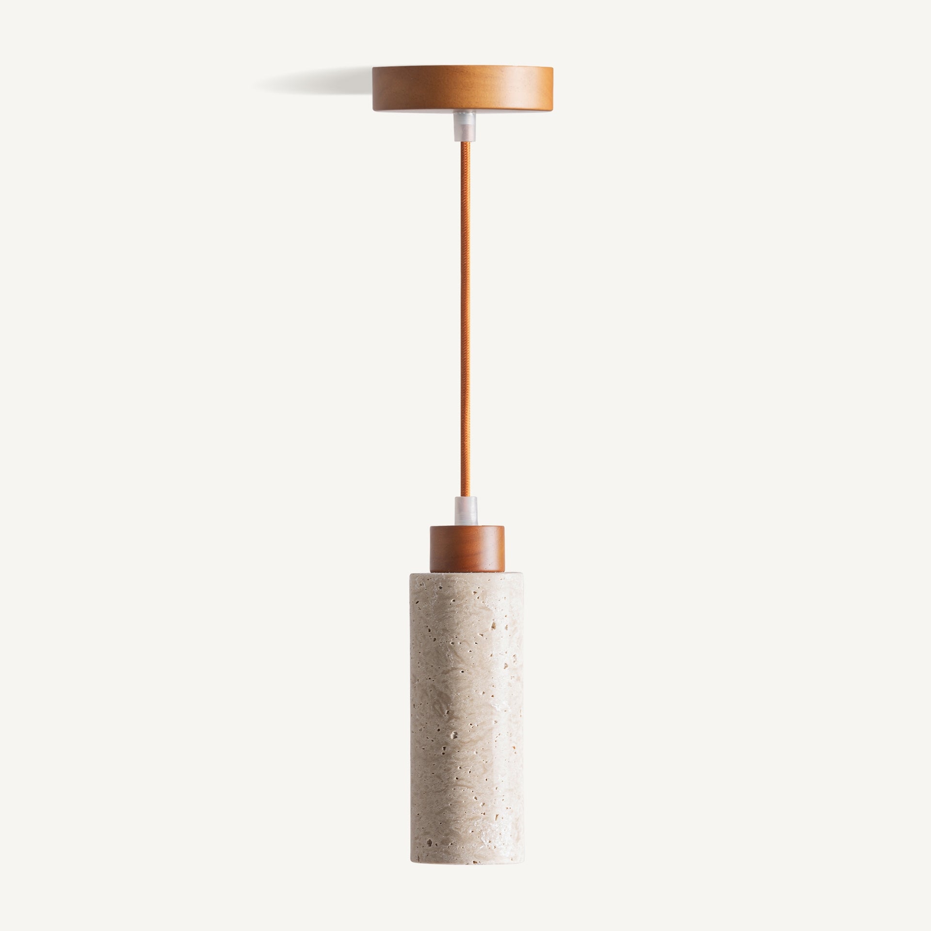 Lustre minimaliste travertin beige bois brun | VICAL Kaple | REMO-HOME, mobilier design et décoration d'intérieur