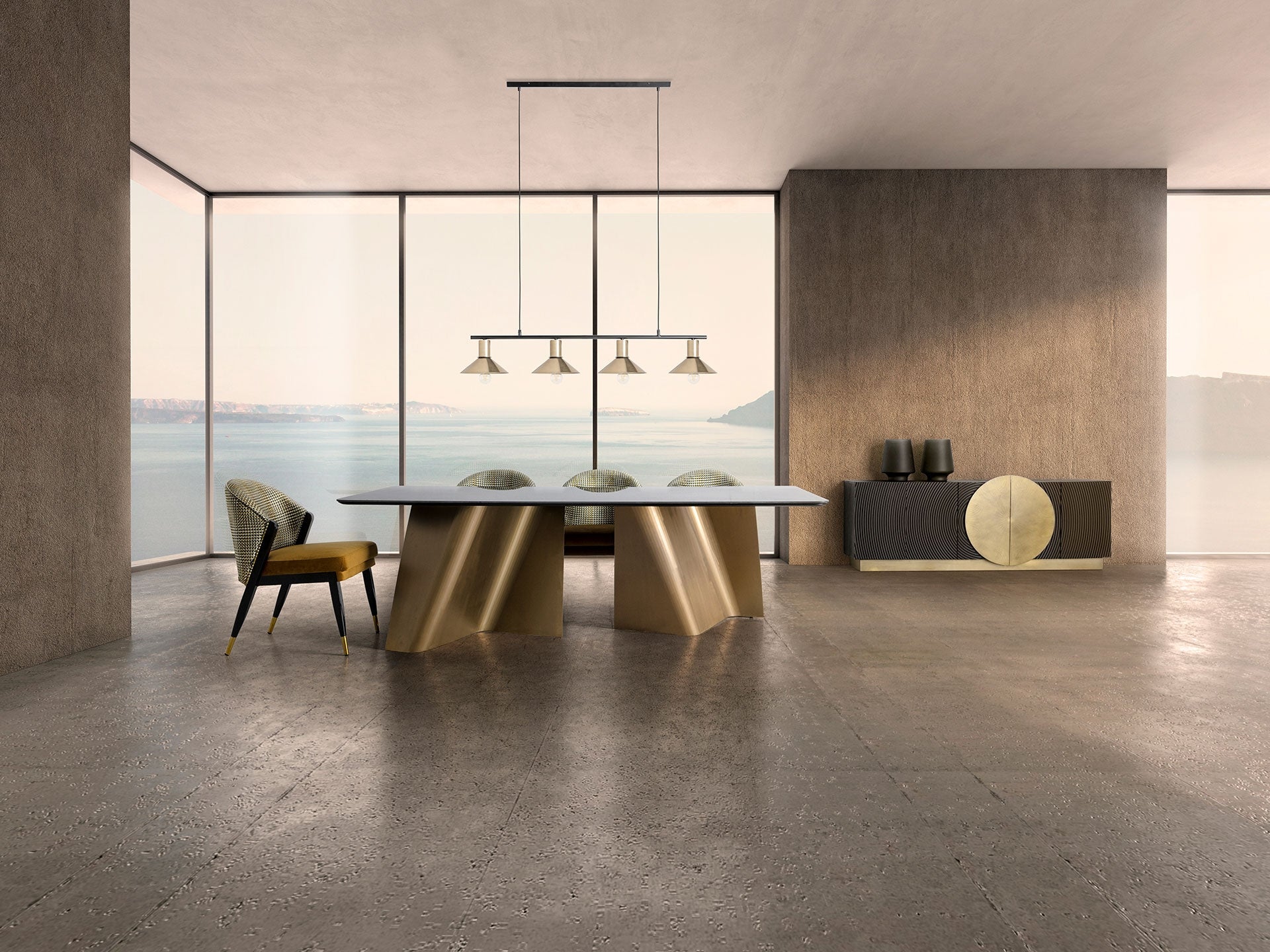 Lustre plafond métal doré et noir | VICAL | REMO-HOME, mobilier design et décoration d'intérieur