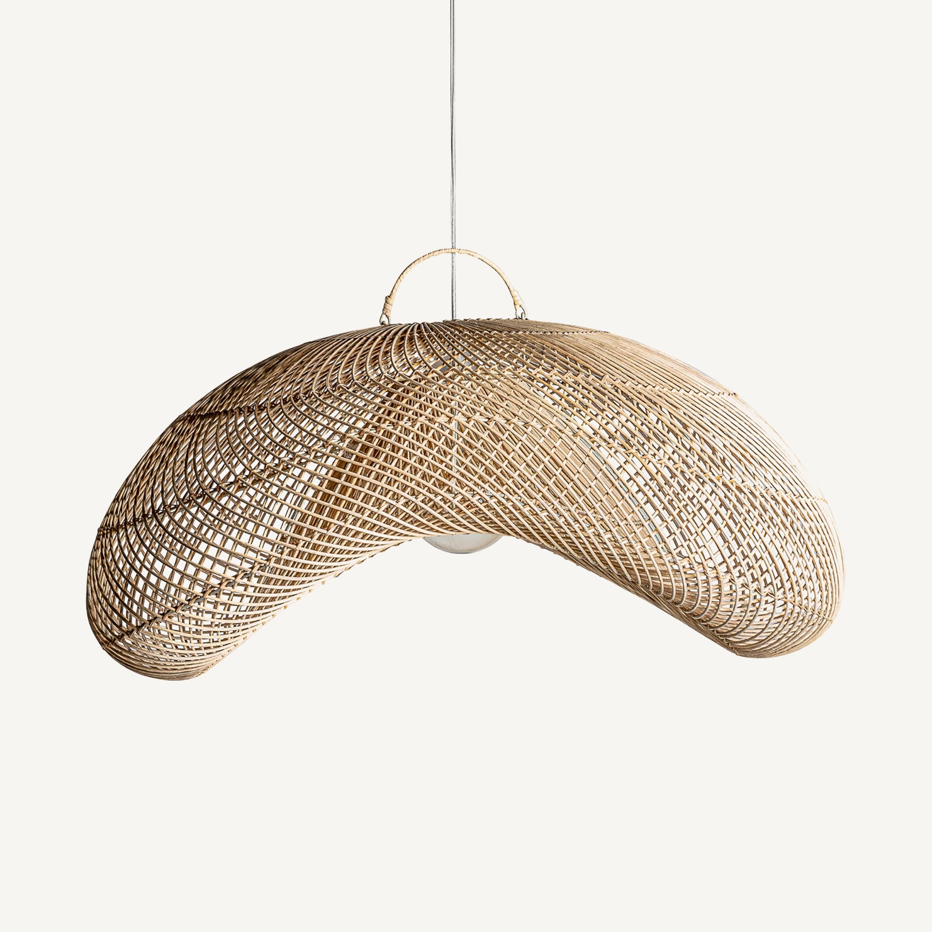 Lustre rotin naturel marron 40 cm | VICAL | REMO-HOME, mobilier design et décoration d'intérieur