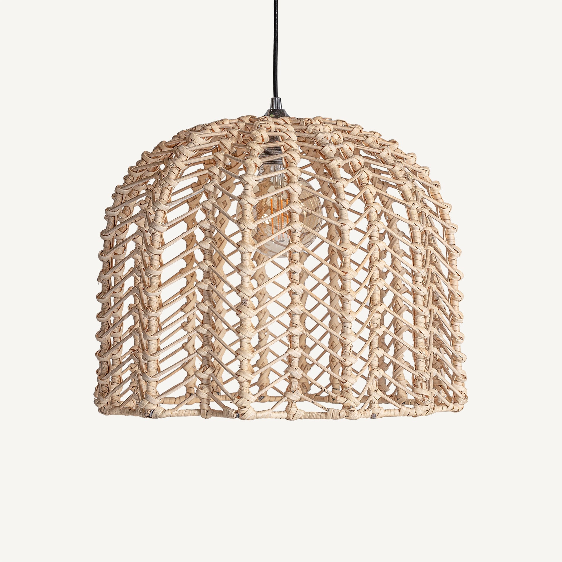 Lustre rotin plissé marron | VICAL | REMO-HOME, mobilier design et décoration d'intérieur