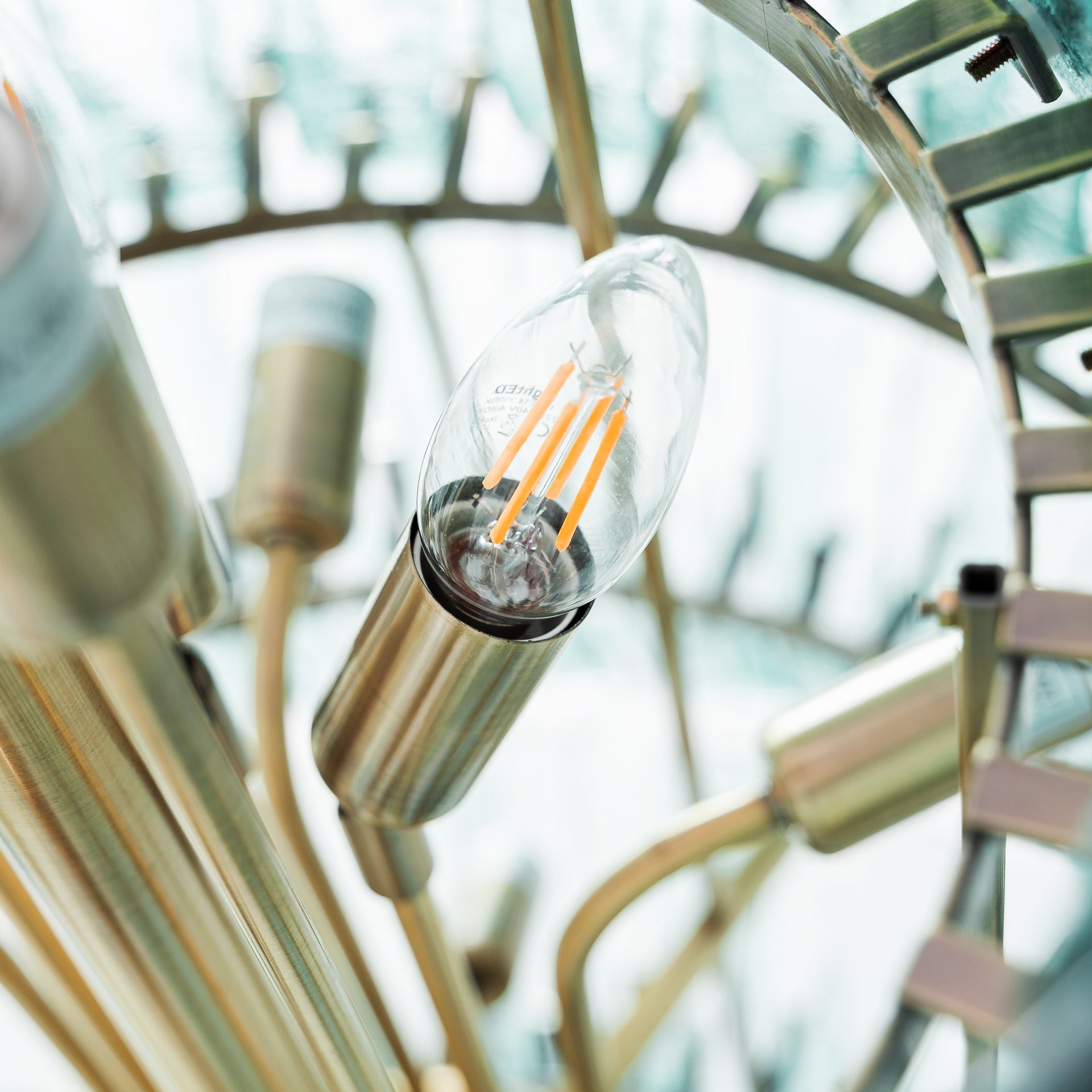 Lustre vintage verre bleu et métal bronze | VICAL Civenna | REMO-HOME, mobilier design et décoration d'intérieur