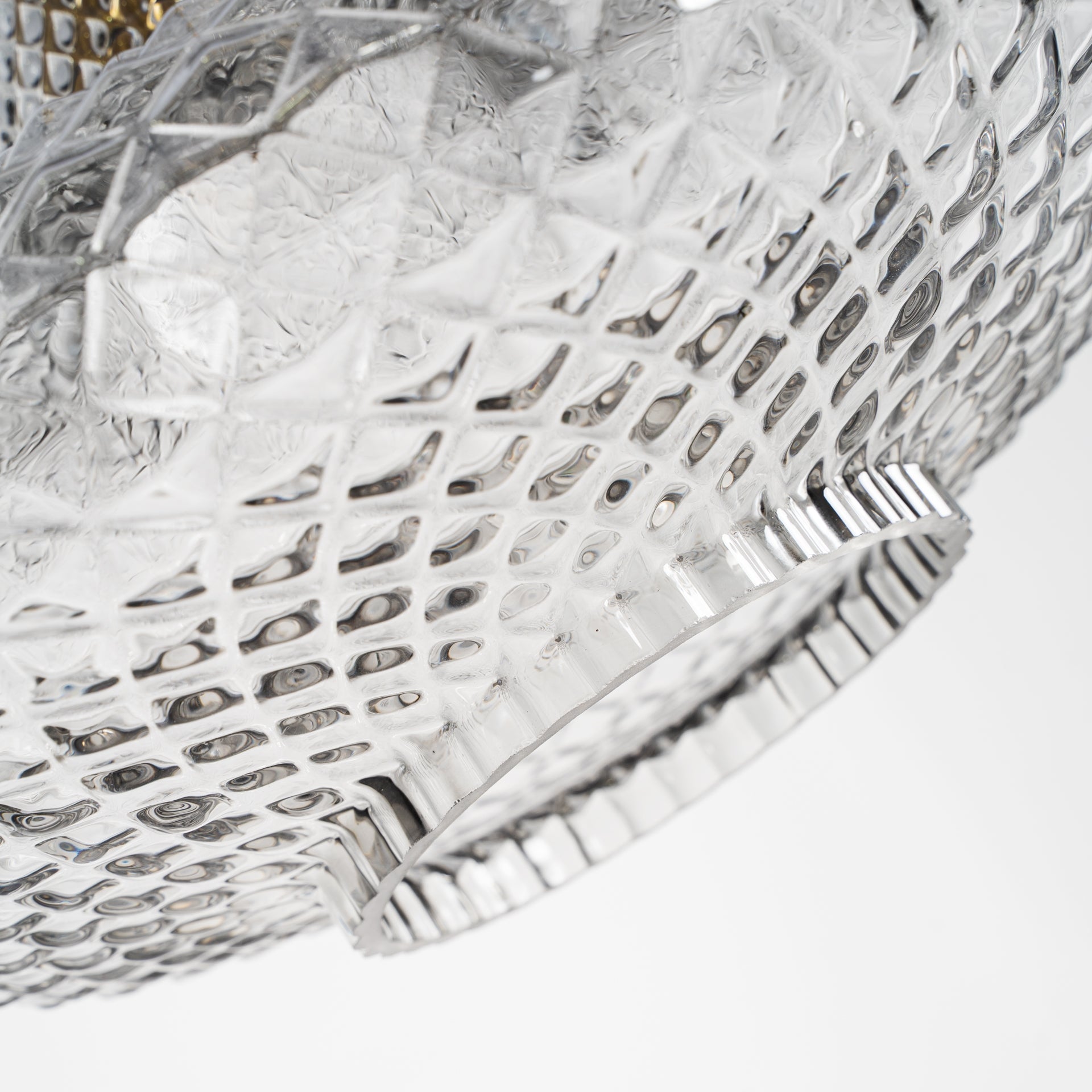 Lustre vintage verre cannelé transparent et or | VICAL Candela | REMO-HOME, mobilier design et décoration d'intérieur