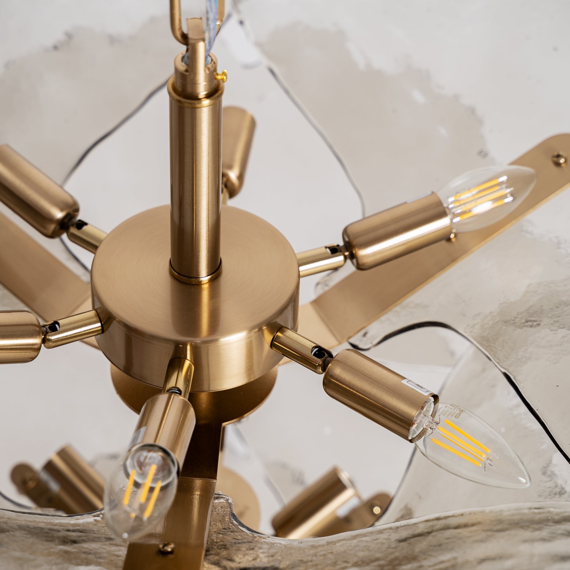 Lustre vintage verre gris et fer cuivré | VICAL Mezzola | REMO-HOME, mobilier design et décoration d'intérieur