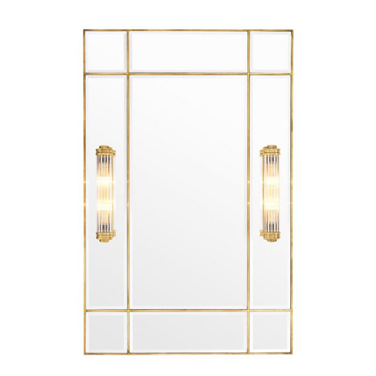Miroir rectangulaire en laiton avec appliques | Eichholtz Beaumont | REMO-HOME, mobilier et décoration d'intérieur