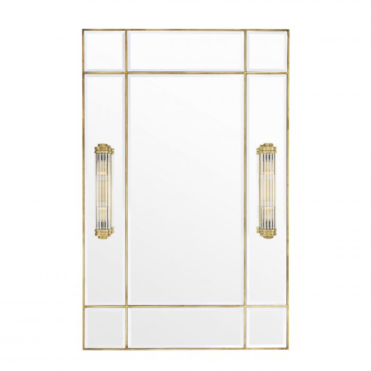 Miroir rectangulaire en laiton avec appliques | Eichholtz Beaumont | REMO-HOME, mobilier et décoration d'intérieur