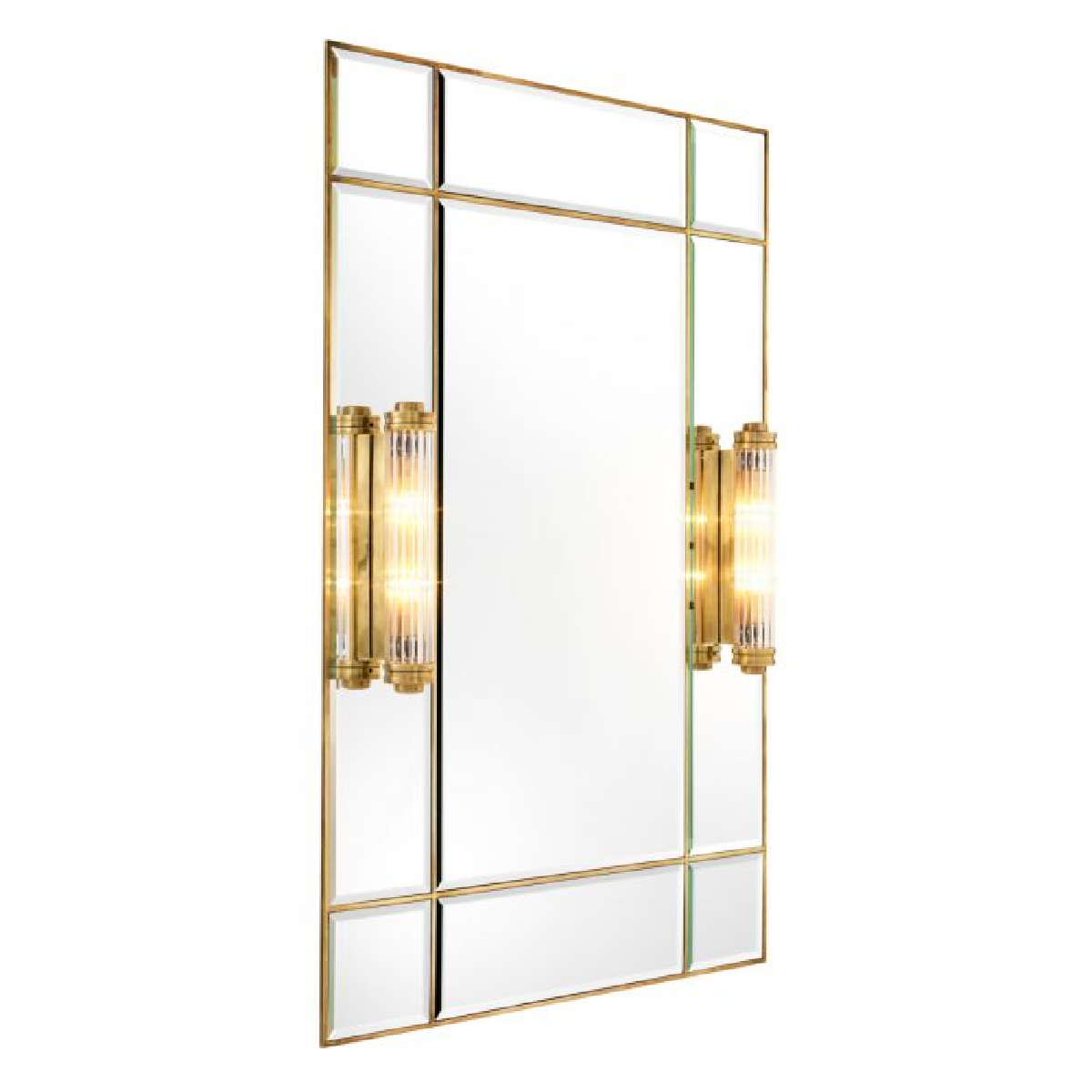 Miroir rectangulaire en laiton avec appliques | Eichholtz Beaumont | REMO-HOME, mobilier et décoration d'intérieur