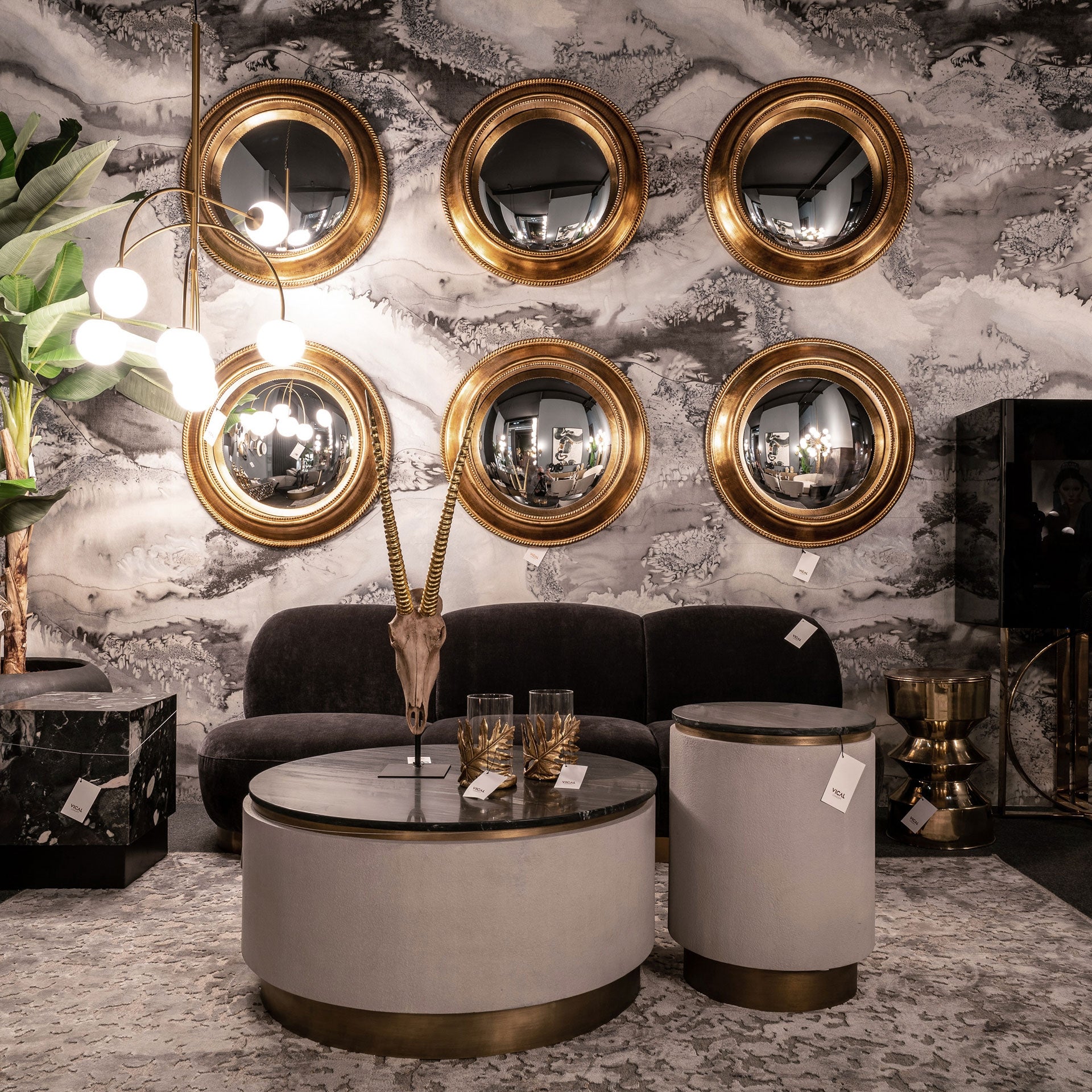 Miroir rond design doré | VICAL Almesso | REMO-HOME, mobilier design et décoration d'intérieur