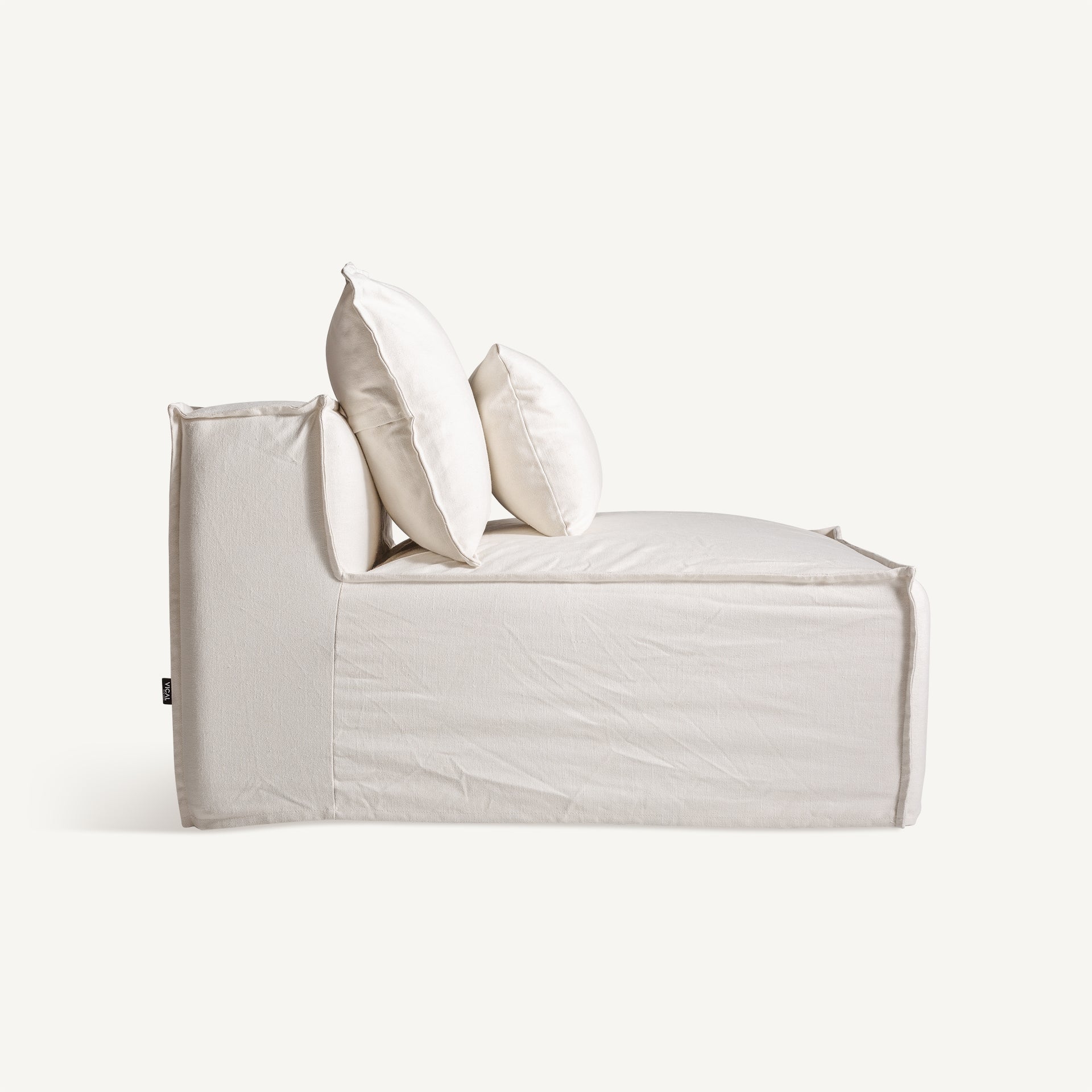 Module canapé central lin coton blanc déhoussable | VICAL Virolle | REMO-HOME, mobilier design et décoration d'intérieur