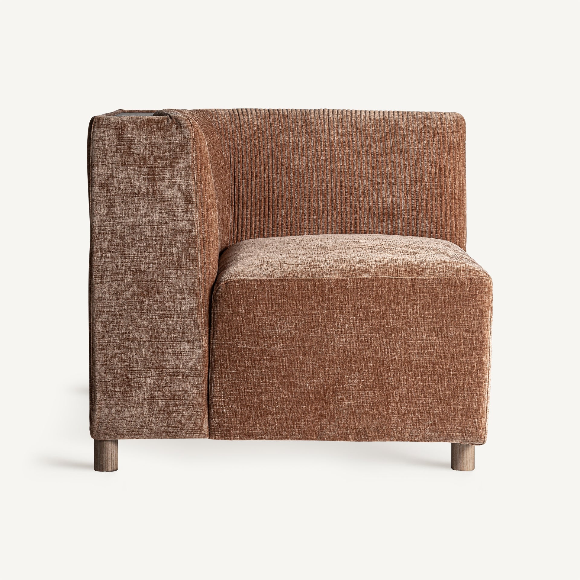 Module canapé d'angle compact polyester marron | VICAL Trevic | REMO-HOME, mobilier design et décoration d'intérieur