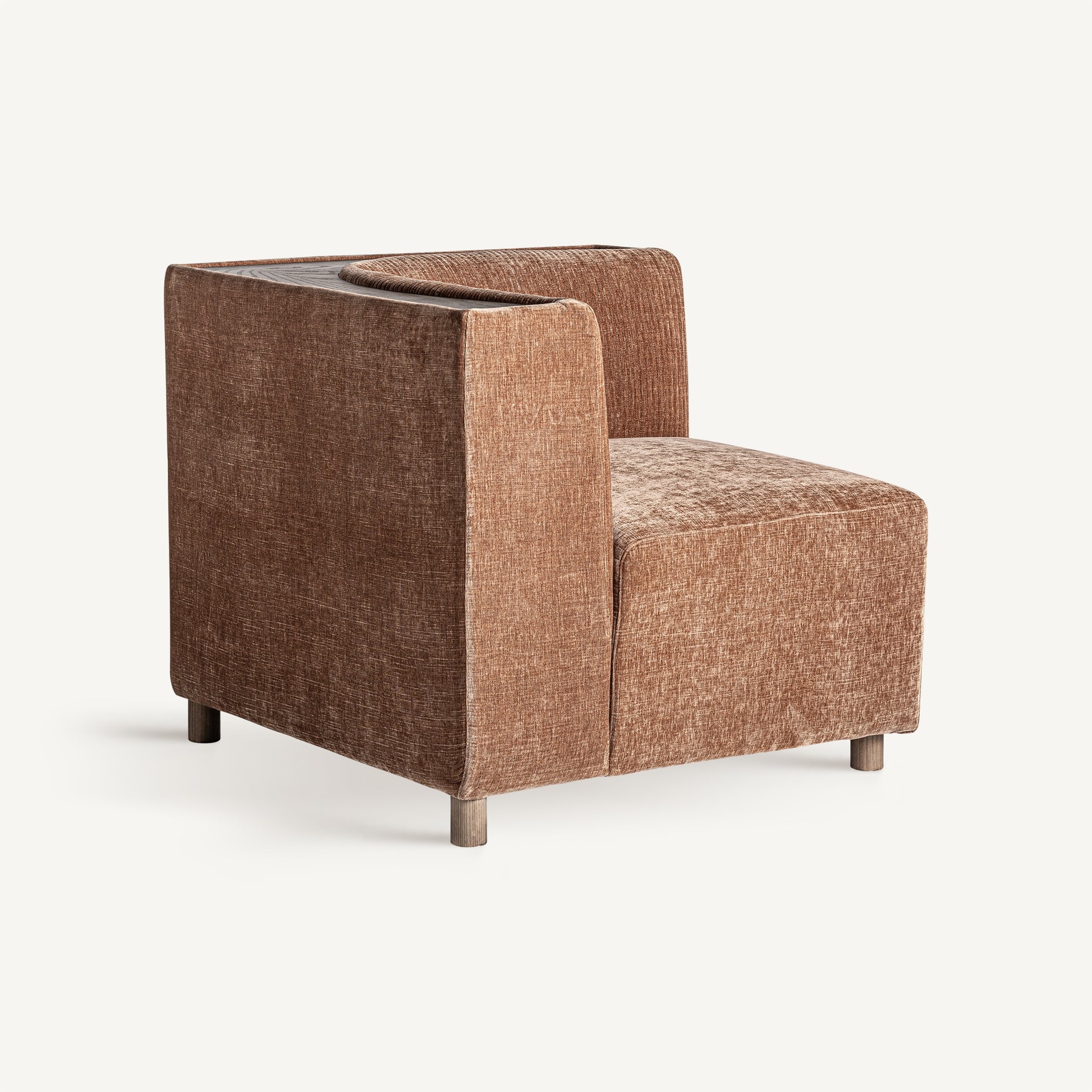 Module canapé d'angle compact polyester marron | VICAL Trevic | REMO-HOME, mobilier design et décoration d'intérieur
