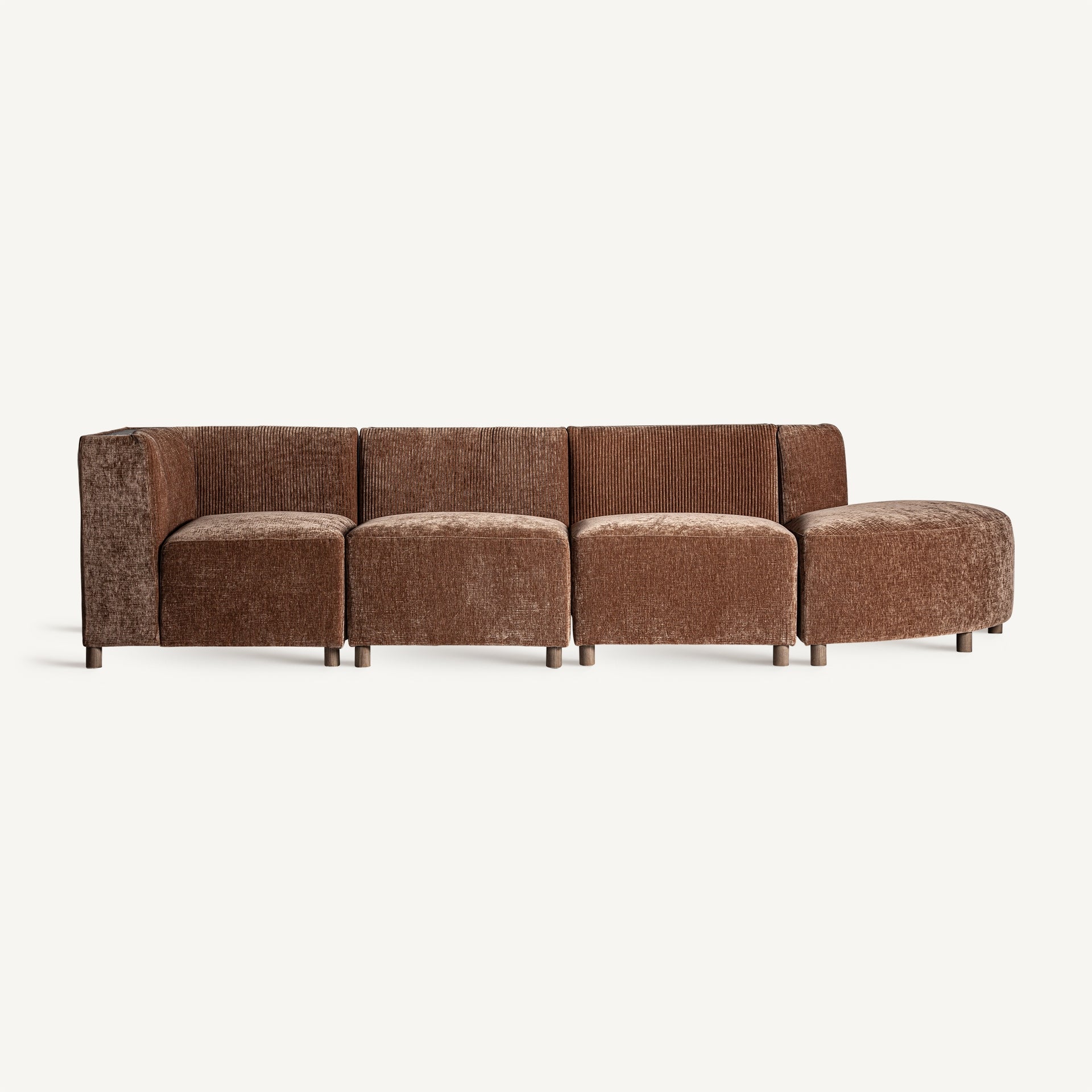 Module canapé d'angle compact polyester marron | VICAL Trevic | REMO-HOME, mobilier design et décoration d'intérieur