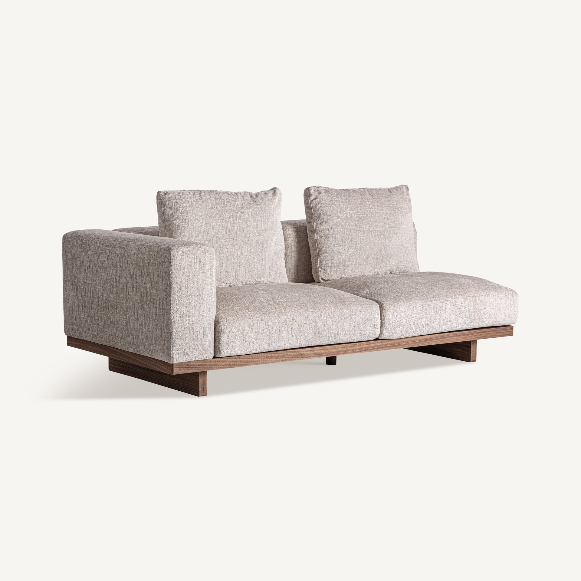 Module canapé d’angle contemporain polyester taupe | VICAL Metti | REMO-HOME, mobilier design et décoration d'intérieur