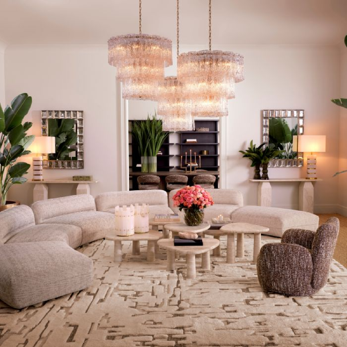 Module central modulable en tissu beige | Eichholtz Grand Avenue | REMO-HOME, mobilier et décoration d'intérieur