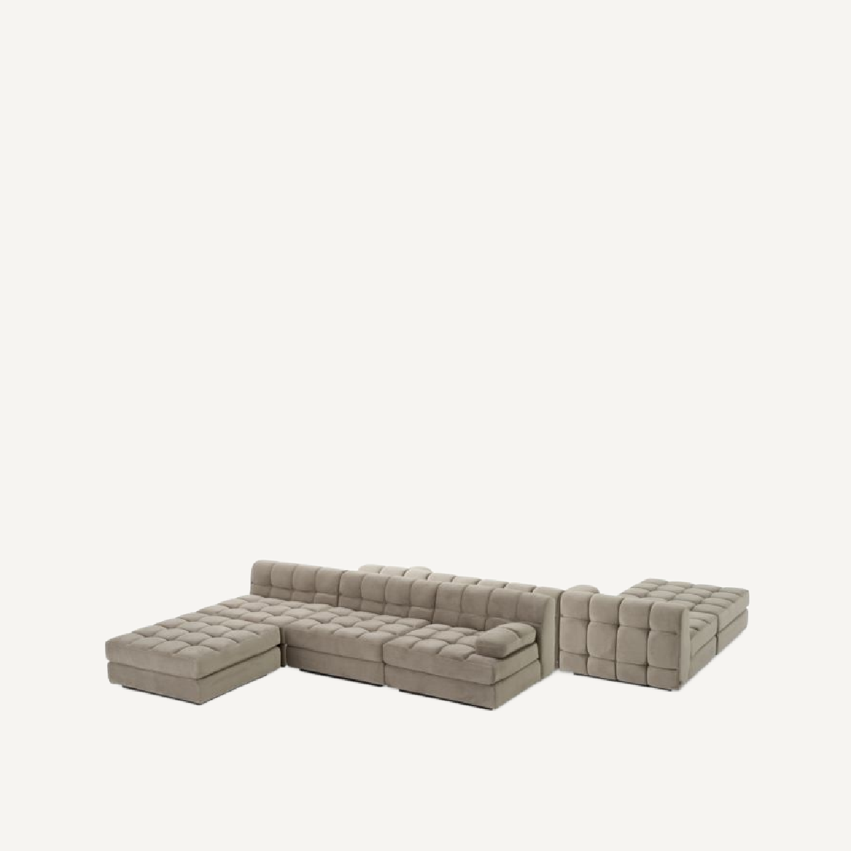 Module central modulable en velours greige | Eichholtz Dean | REMO-HOME, mobilier et décoration d'intérieur
