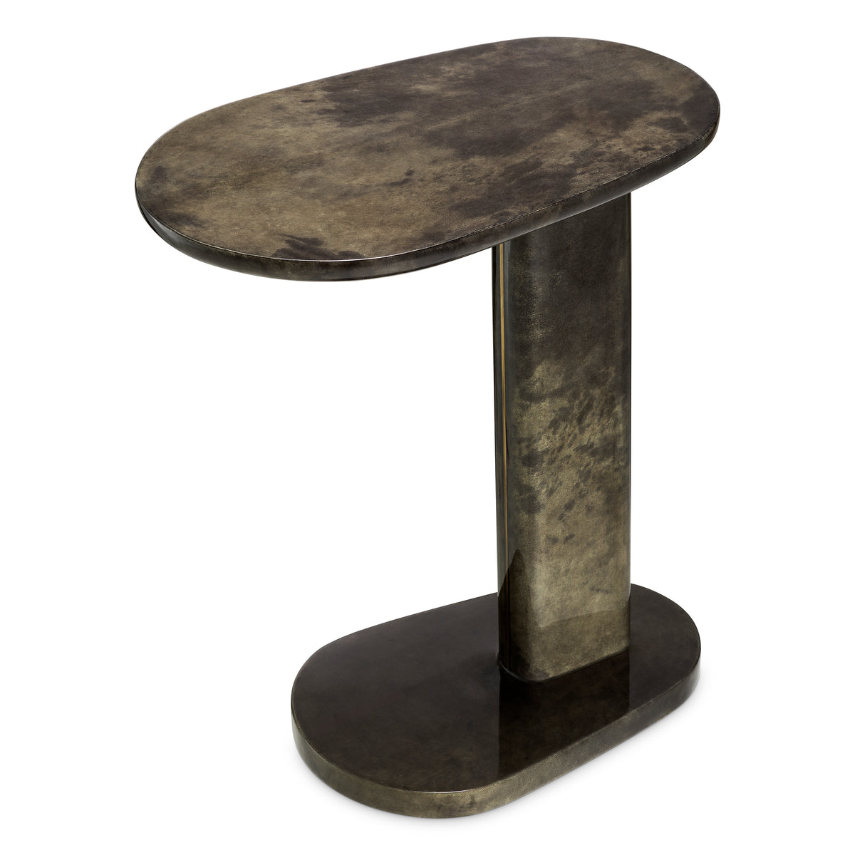 Table d'appoint design en marron leather | Eichholtz Manuel high