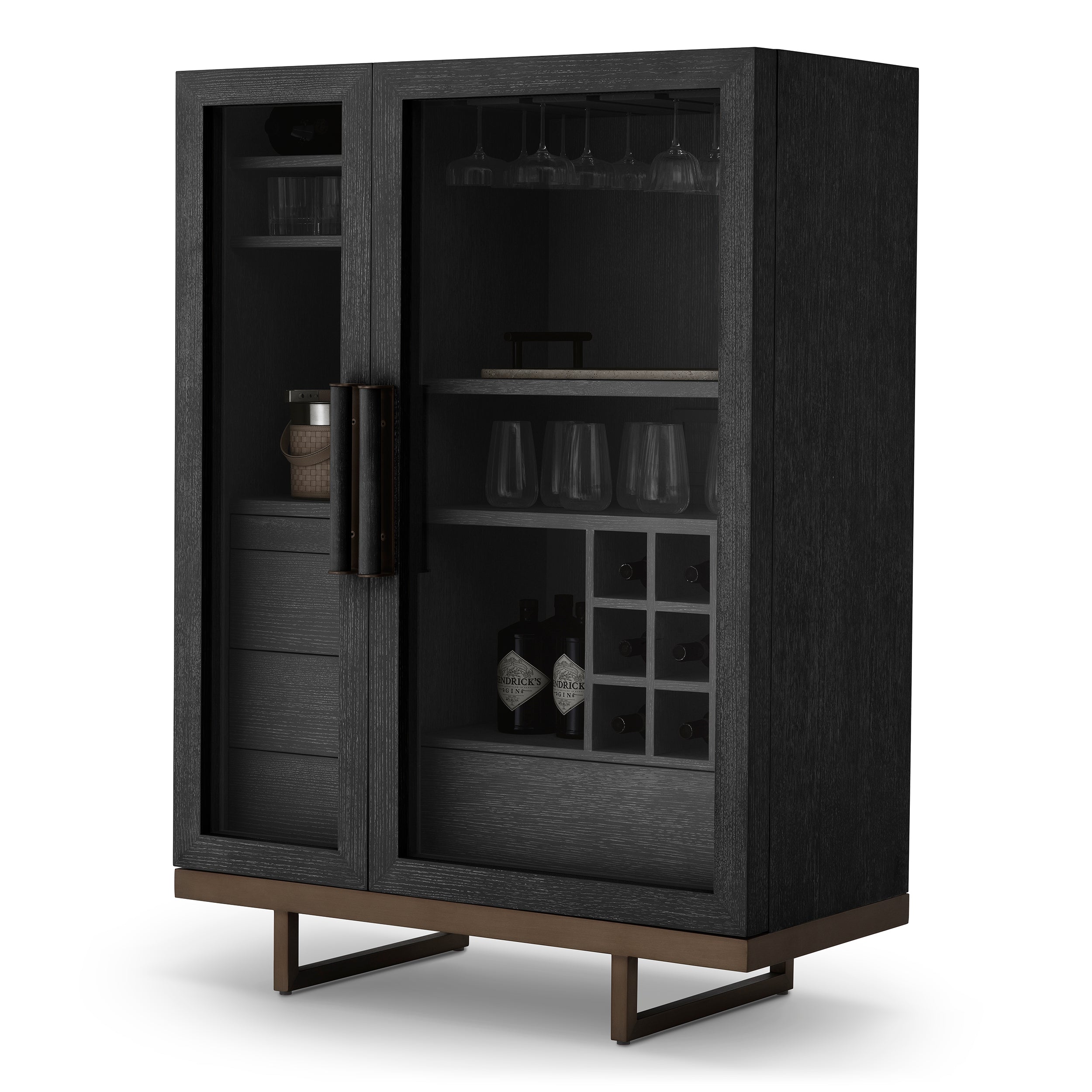 Cave a vin design en anthracite oak veneer | Eichholtz Connaught
