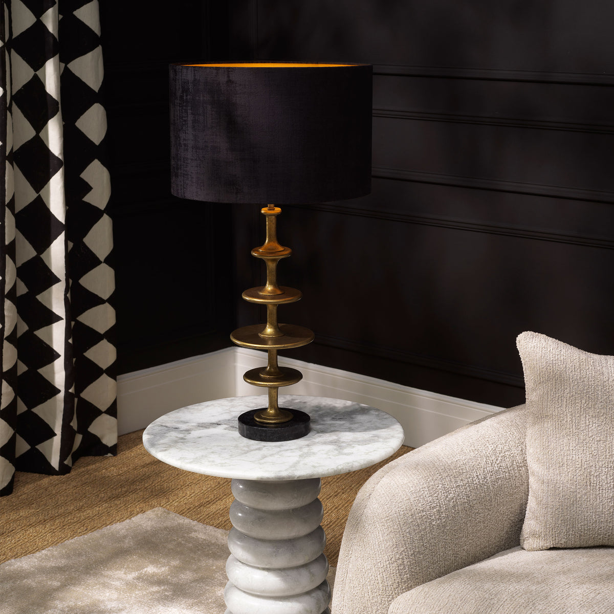 Lampe de table design en finition laiton vintage | Eichholtz Rosetti