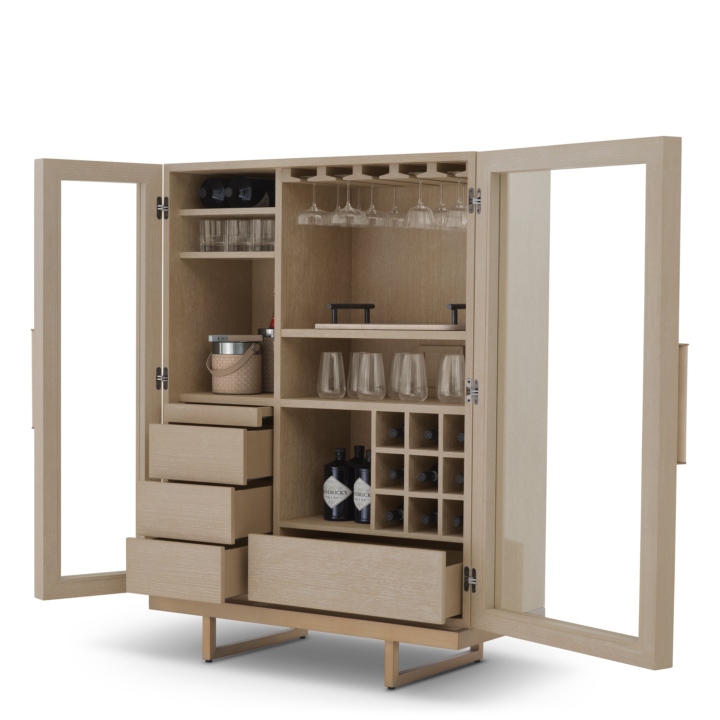Cave a vin design en washed oak veneer | Eichholtz Connaught washed
