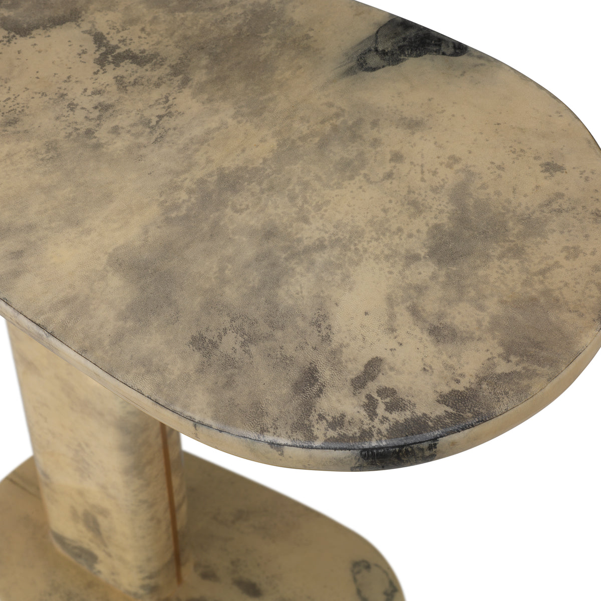 Table d'appoint design en crème leather | Eichholtz Manuel high