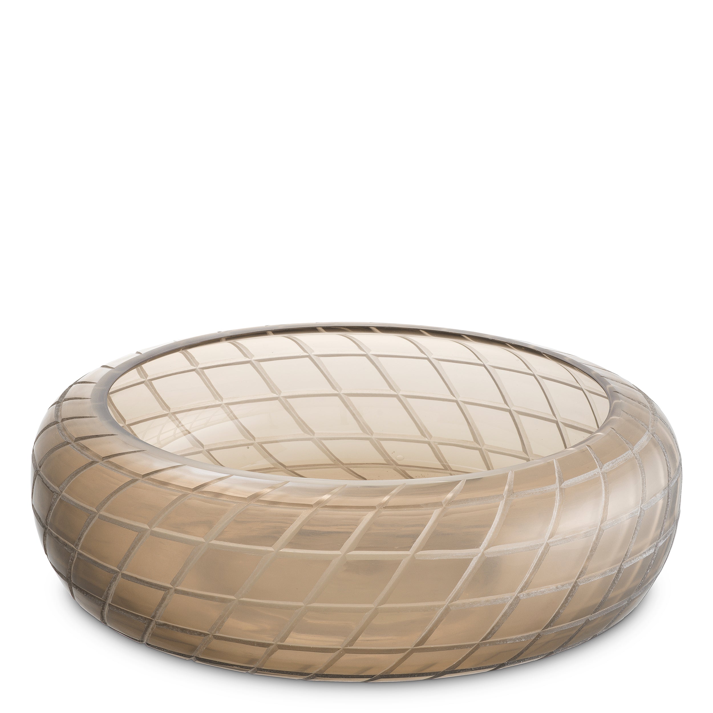Coupe decorative luxe en recycled sable color glass | Eichholtz Tarano