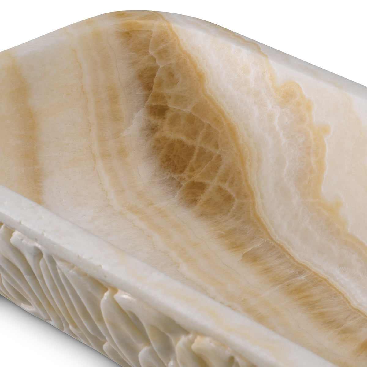 Coupe décorative luxe en naturel onyx | Eichholtz Petal