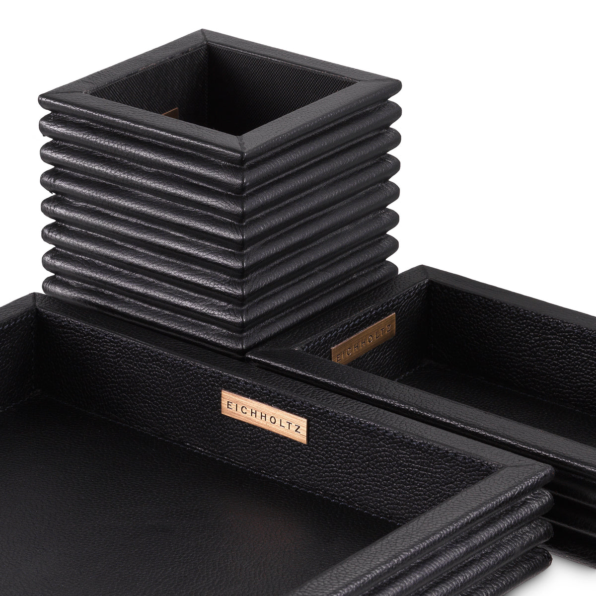 Accessoire décoratif luxe en noir leather | Eichholtz Elvane