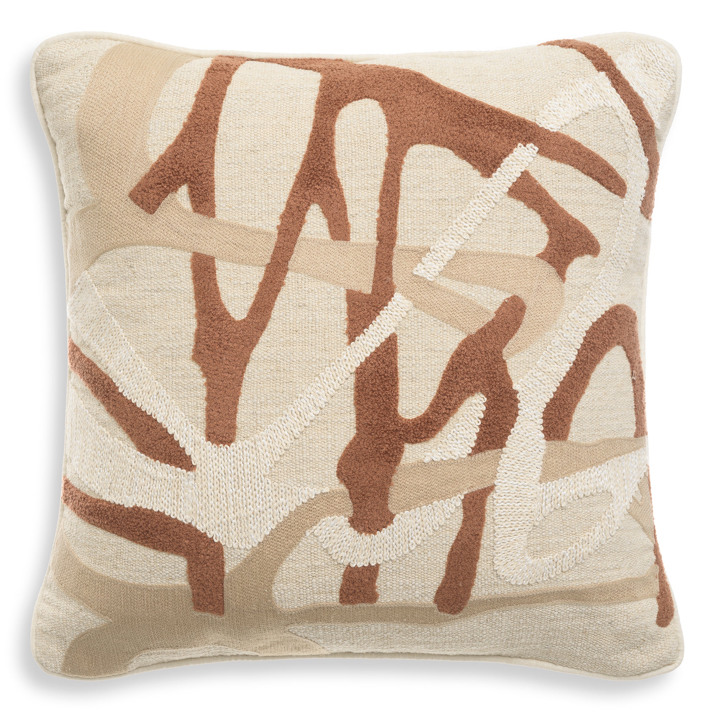 Coussin decoratif luxe en naturel | Eichholtz Saphira square