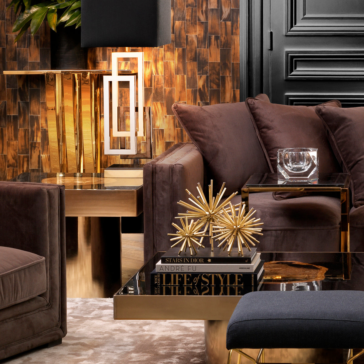 Accessoire décoratif luxe en laiton poli | Eichholtz Meteor set