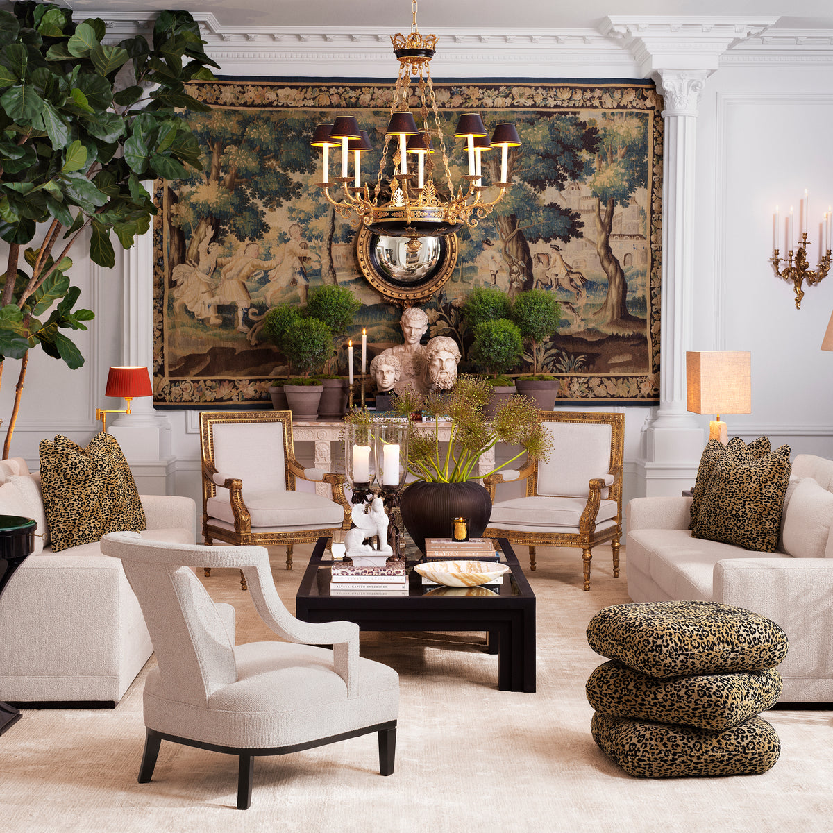 Lampadaire design en finition laiton antique | Eichholtz Corbin