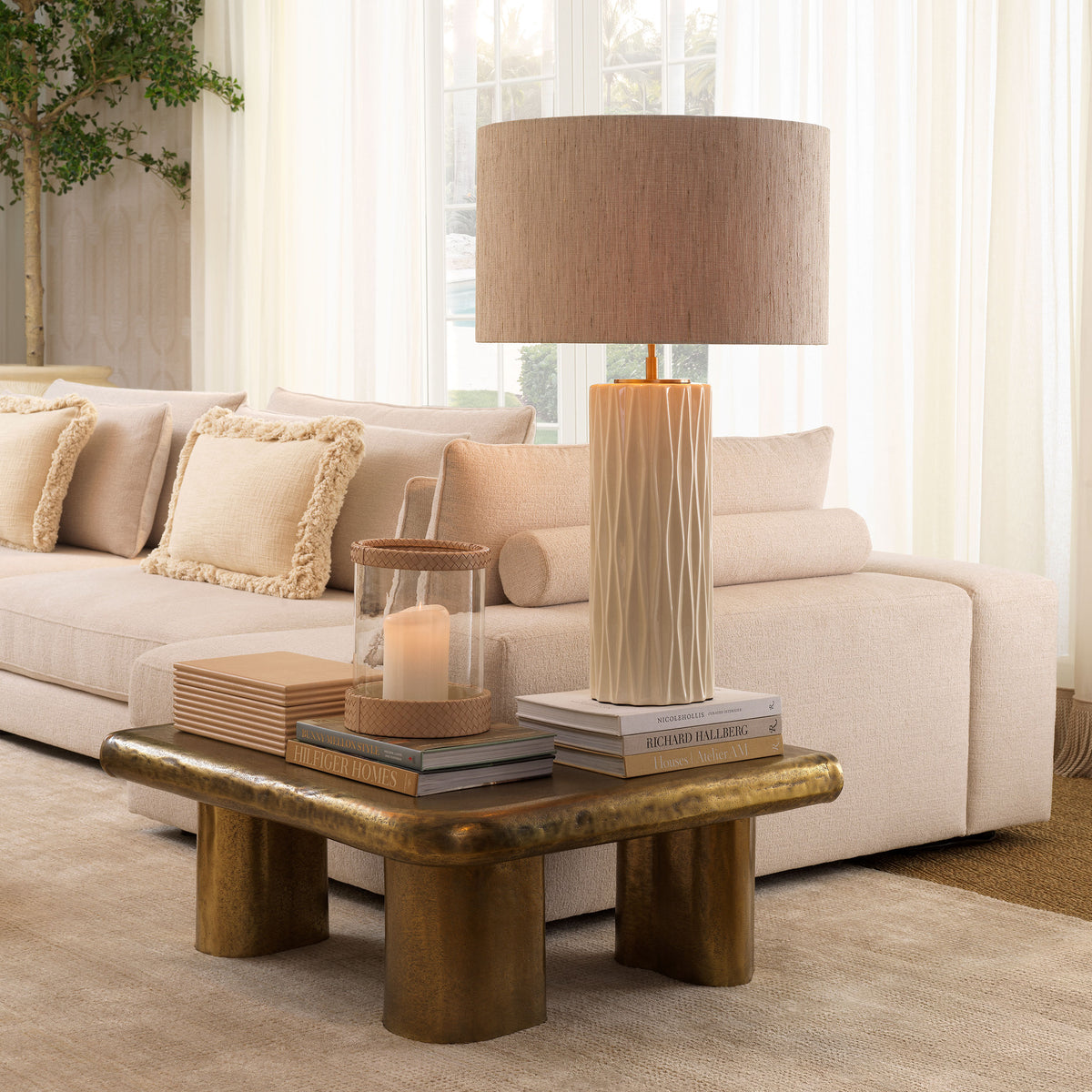 Boite décorative luxe en tan leather | Eichholtz Box Elvane