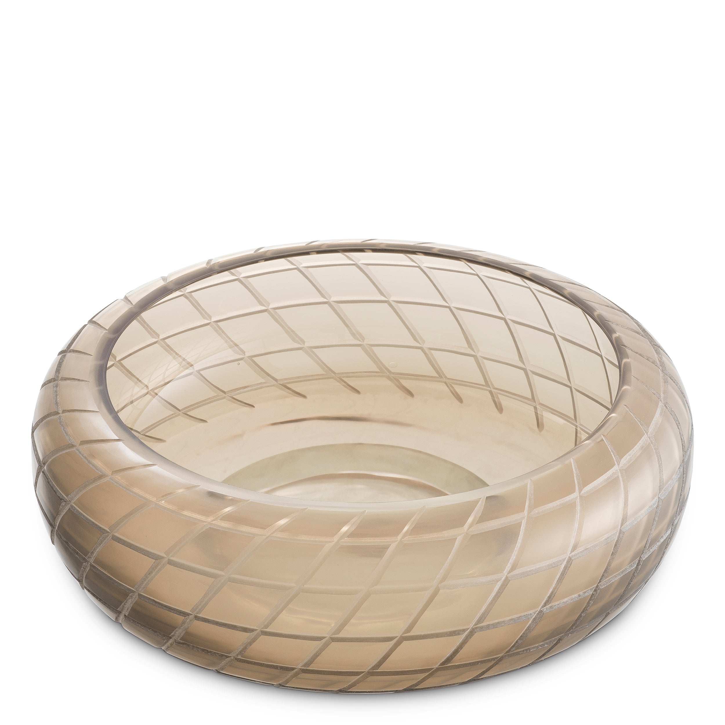 Coupe decorative luxe en recycled sable color glass | Eichholtz Tarano