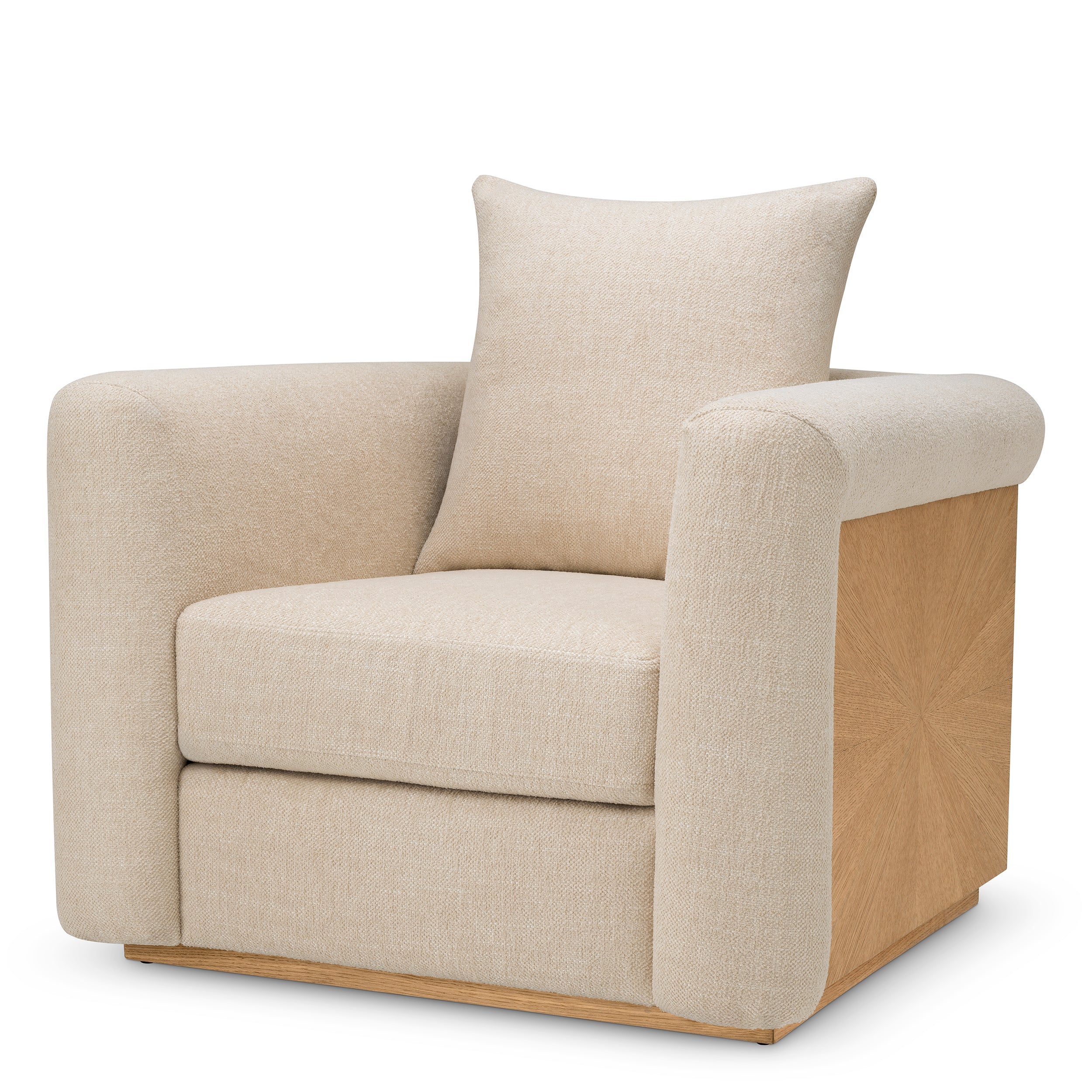Fauteuil design haut de gamme en naturel oak veneer | Eichholtz Amadeo