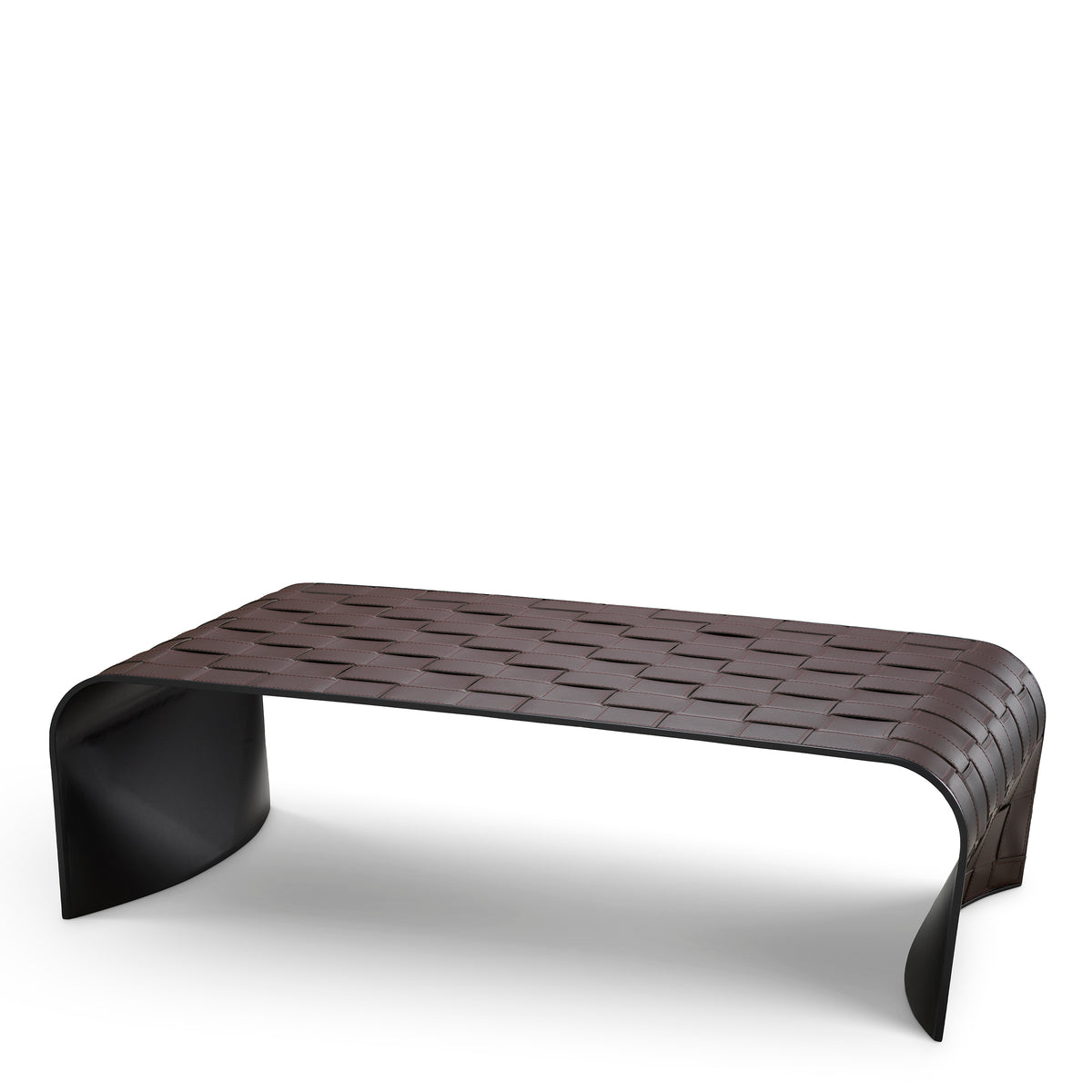 Table basse design en dark marron faux leather | Eichholtz Marcello