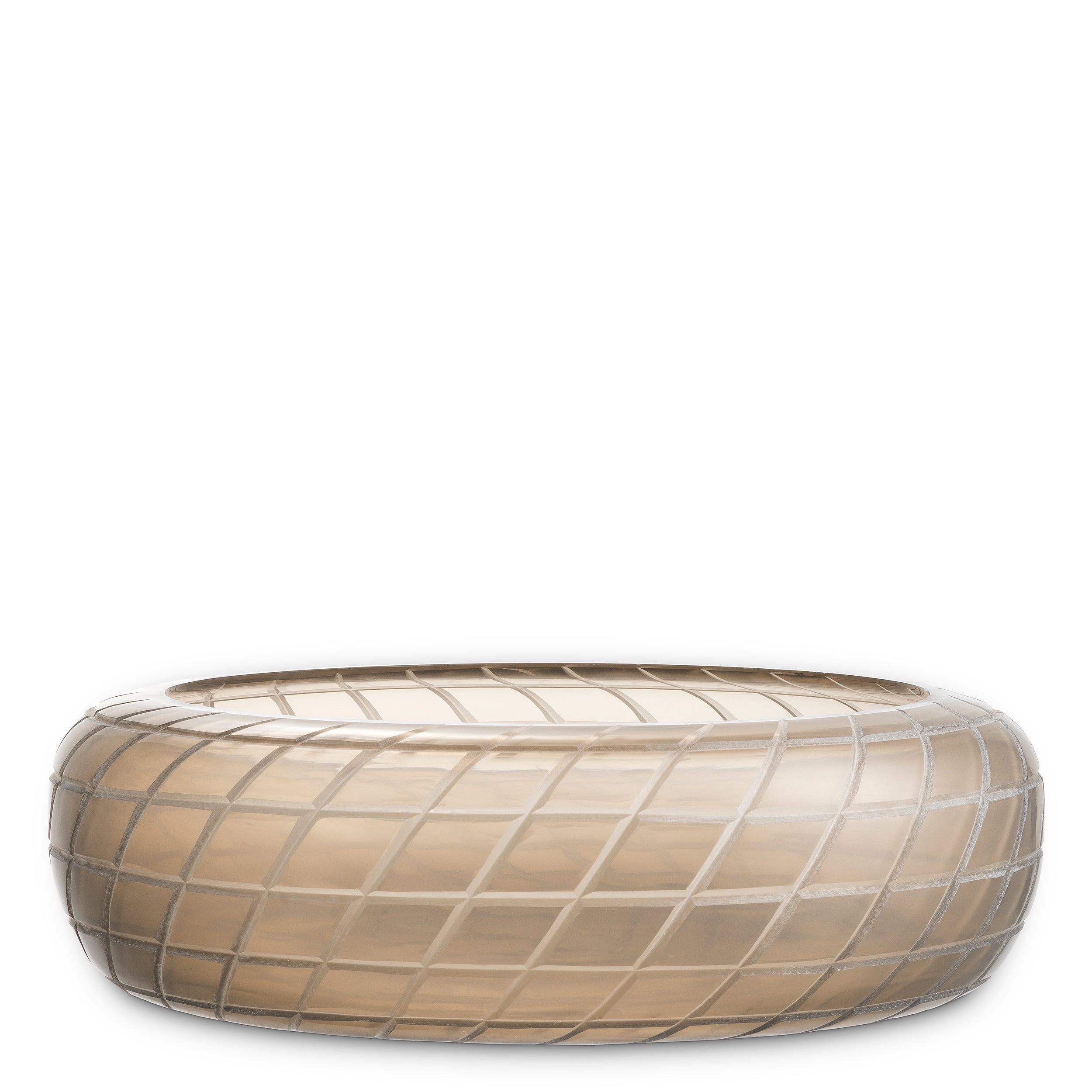 Coupe decorative luxe en recycled sable color glass | Eichholtz Tarano