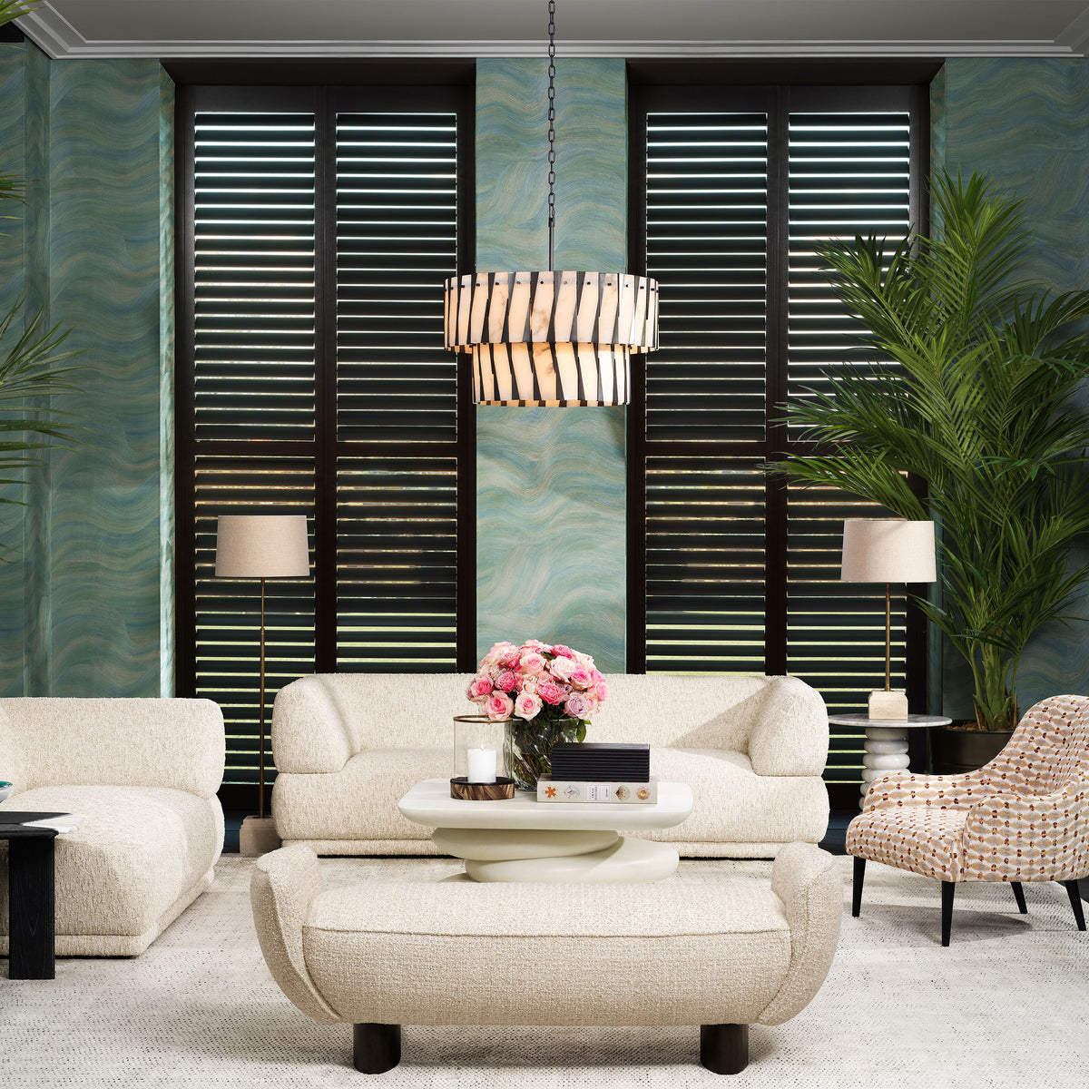 Banquette design en winslow chenille beige | Eichholtz Bench Stirling